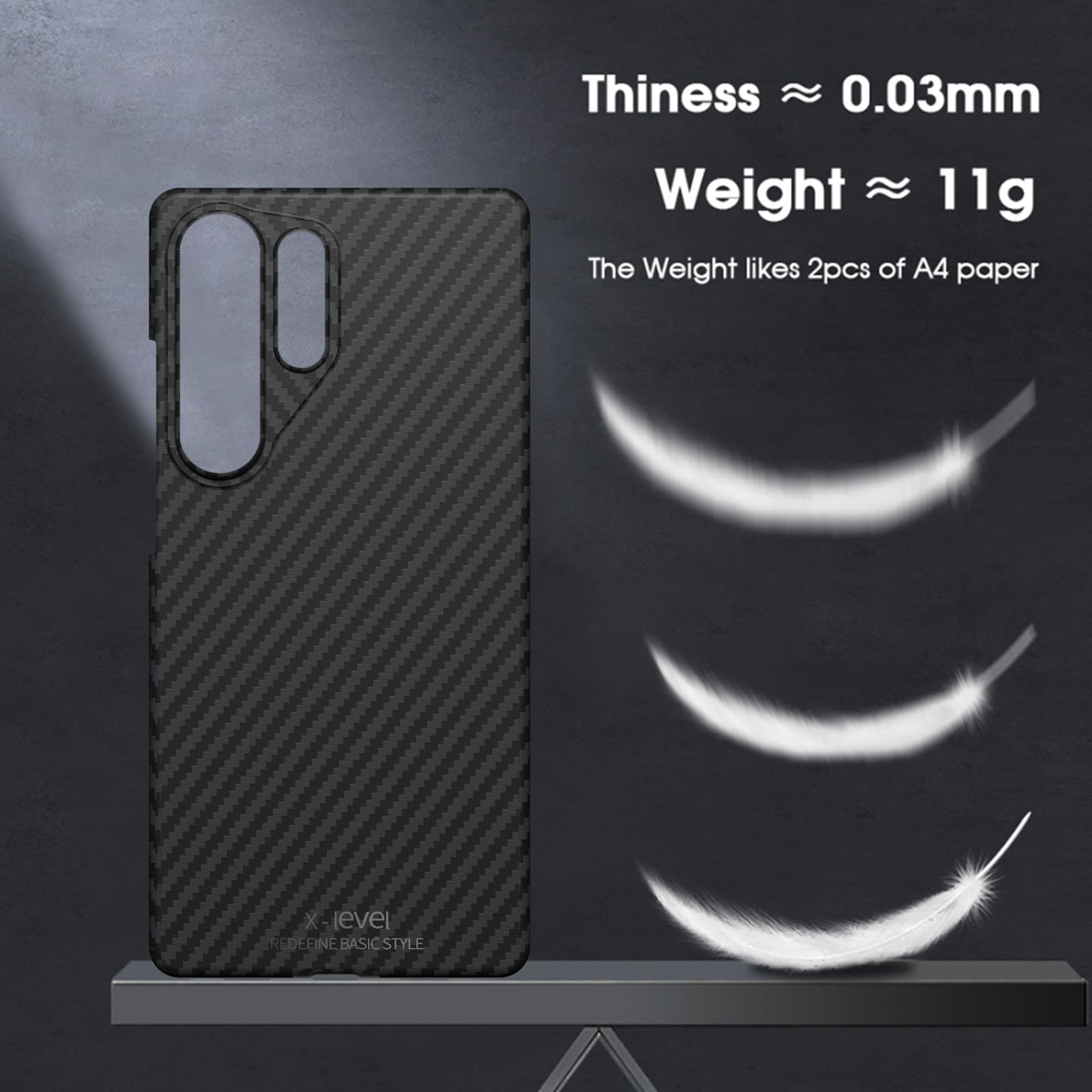 Foto 3 pulgar | Funda De Teléfono De Fibra De Carbono Con Diseño De Nivel X Para Samsung S25 Ultra - Venta Internacional.