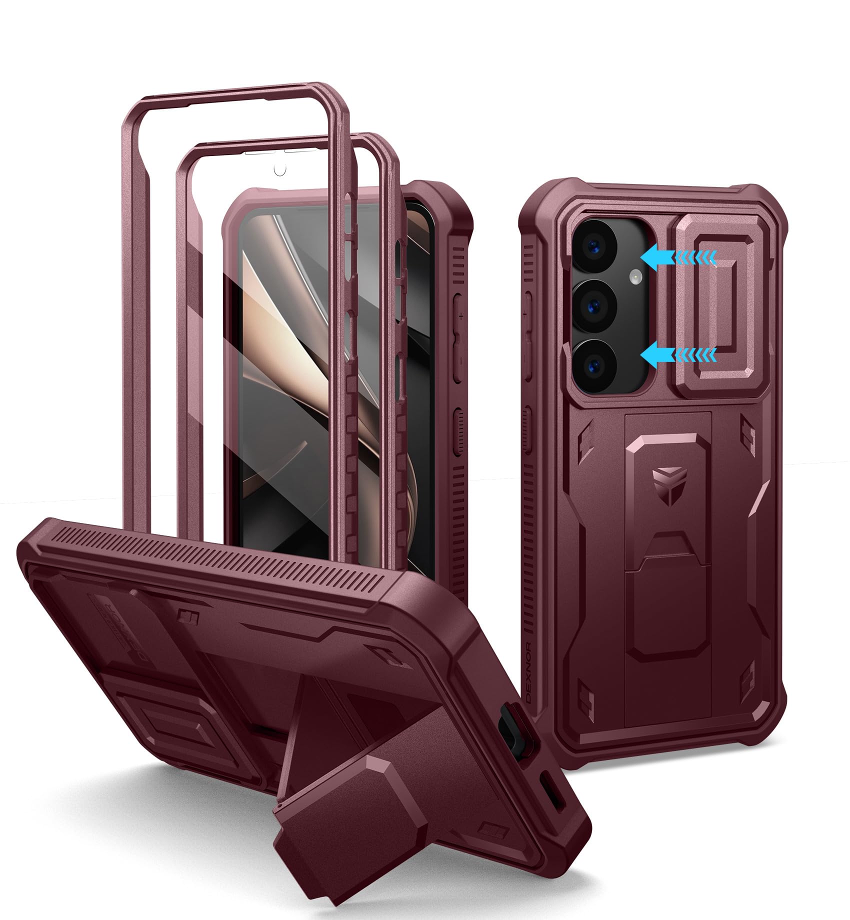 Foto 2 pulgar | Funda Dexnor Para Samsung Galaxy S25 Con Funda De Cámara Y Soporte - Venta Internacional.