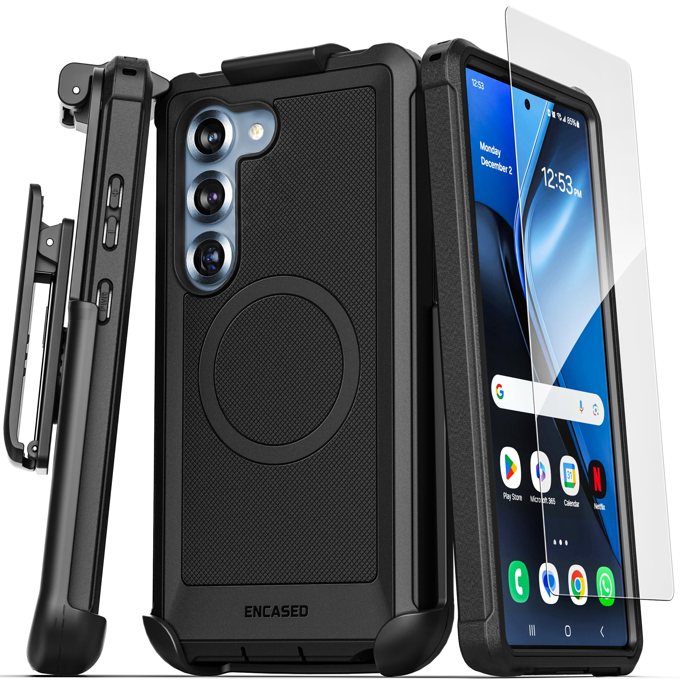 Funda De Cinturón Compatible Con Falcon Para Samsung Galaxy S25 Con Cristal - Venta Internacional.
