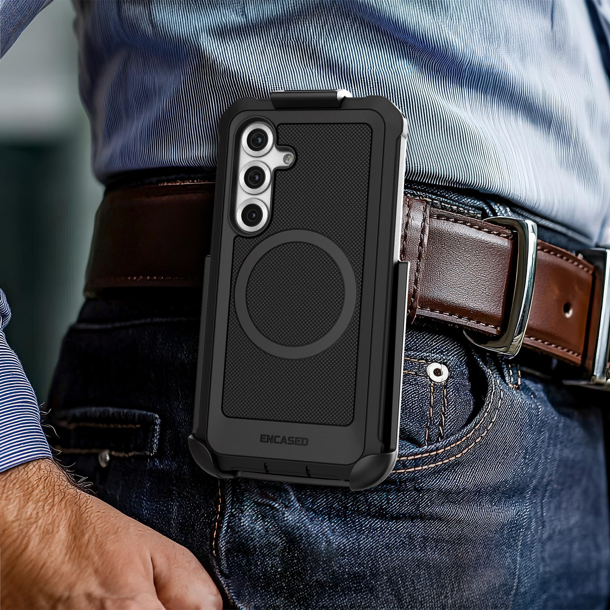 Foto 3 pulgar | Funda De Cinturón Compatible Con Falcon Para Samsung Galaxy S25 Con Cristal - Venta Internacional.