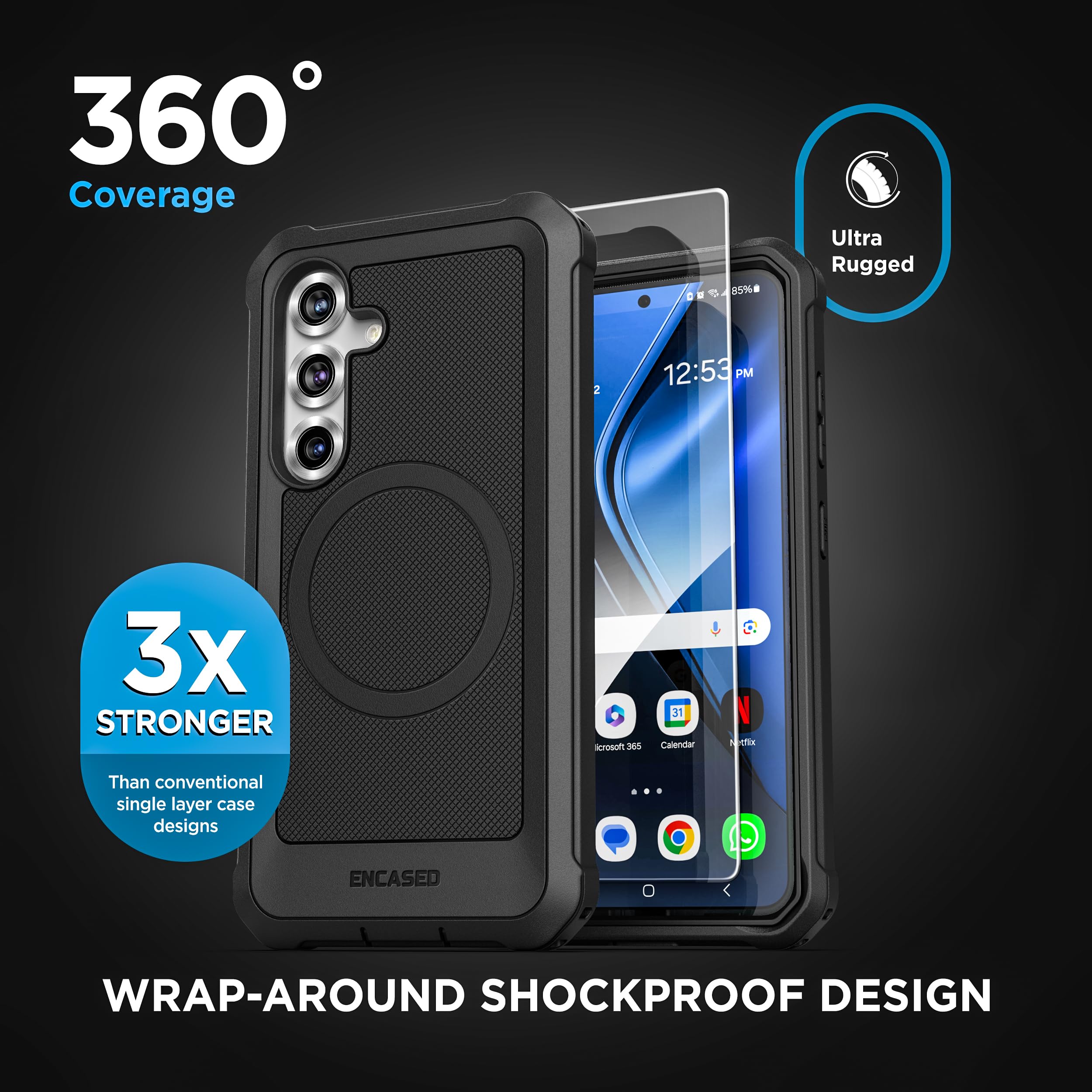Foto 5 pulgar | Funda De Cinturón Compatible Con Falcon Para Samsung Galaxy S25 Con Cristal - Venta Internacional.