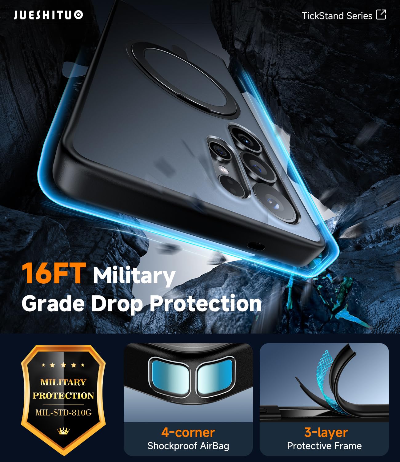 Foto 8 pulgar | Funda Jueshituo Serie Tickstand Para Samsung Galaxy S25 Ultra - Venta Internacional.