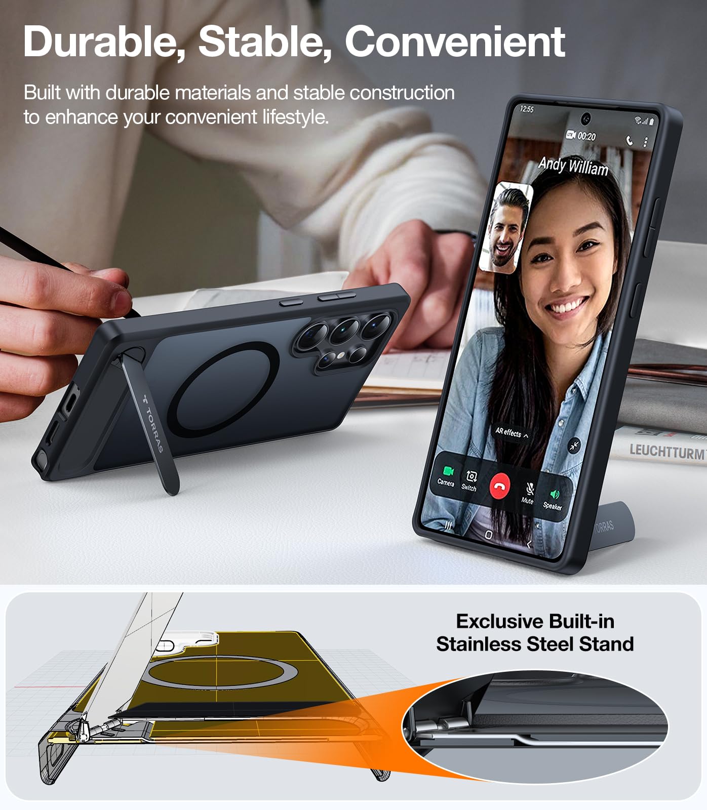 Foto 5 pulgar | Funda De Teléfono Torras Con Soporte Magnético Para Samsung Galaxy S25 Ultra - Venta Internacional.