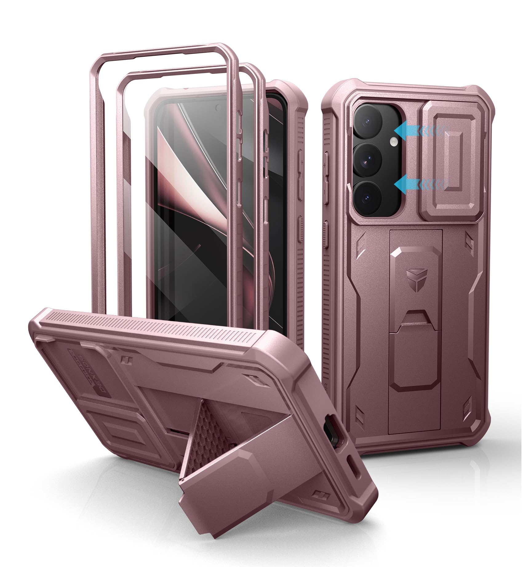 Funda Dexnor Para Samsung Galaxy S25 Plus Con Funda De Cámara, Color Rosa - Venta Internacional.
