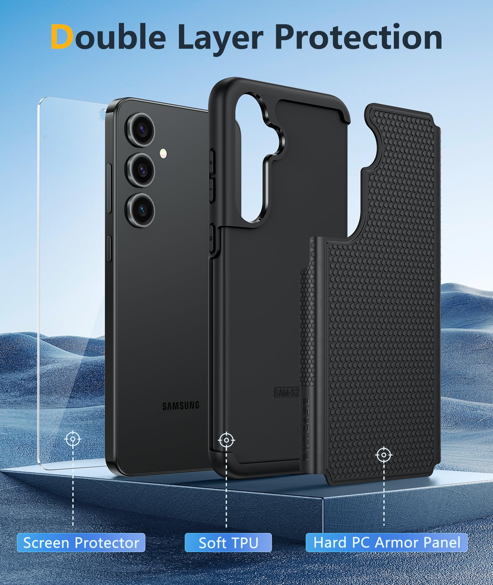 Foto 4 pulgar | Funda De Teléfono Fntcase Para Samsung Galaxy S25-plus A Prueba De Golpes, Negra - Venta Internacional.