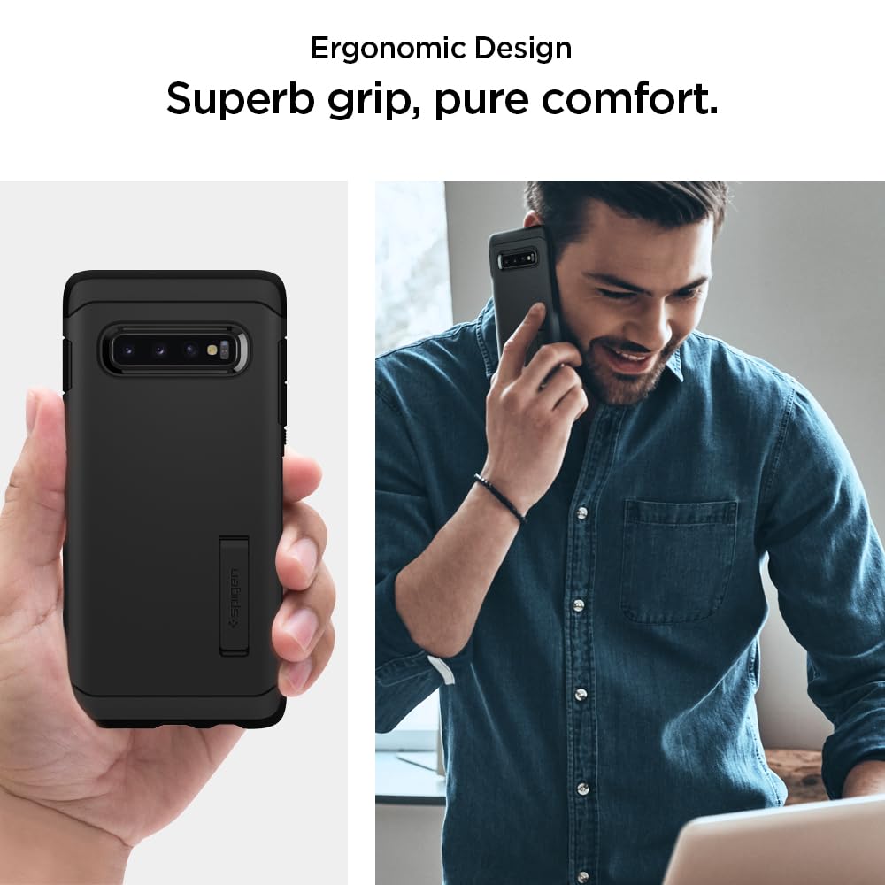 Foto 5 | Funda Spigen Tough Armor Para Samsung Galaxy S10 Plus, Color Negro - Venta Internacional.