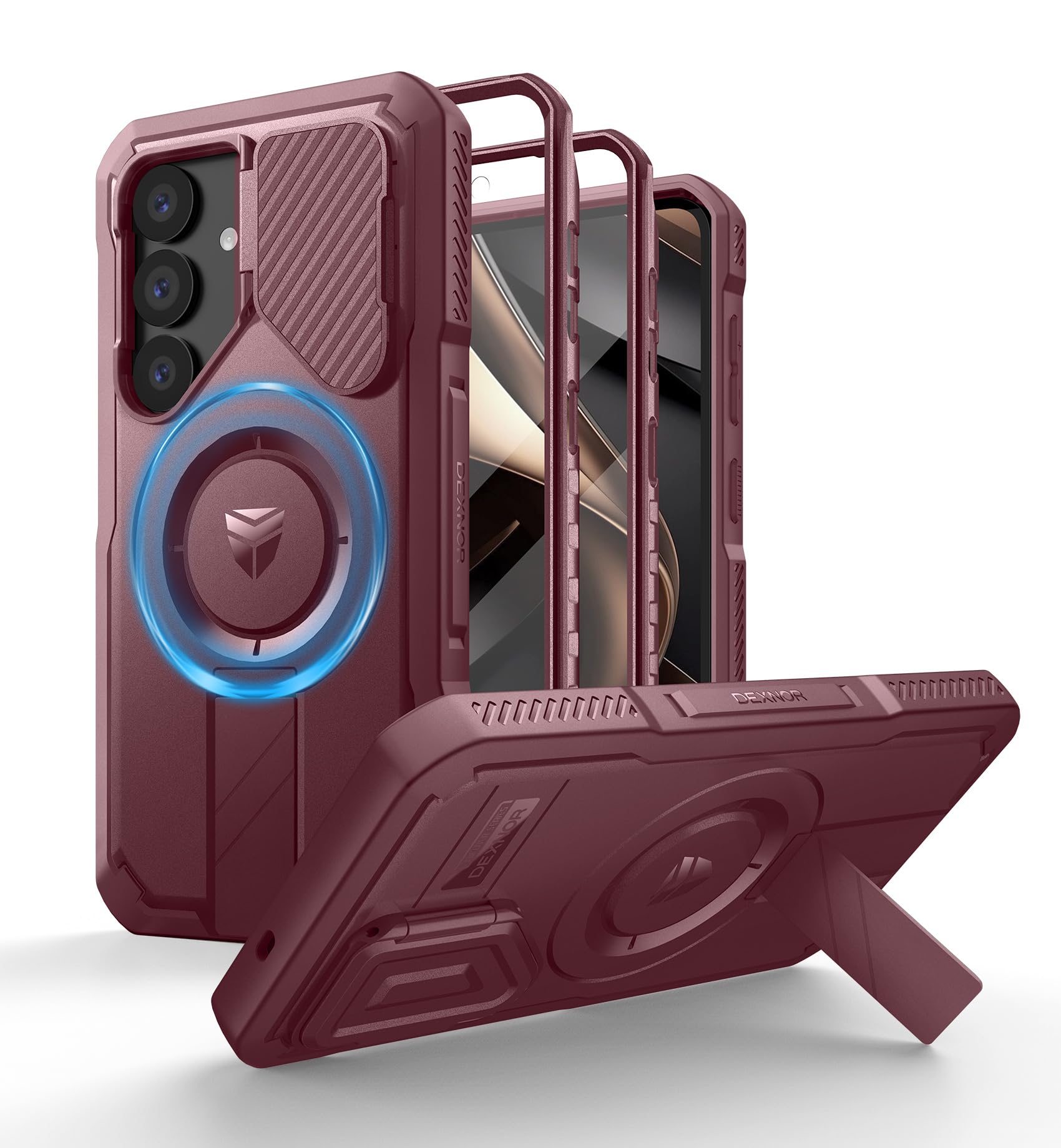 Foto 1 | Funda Dexnor Para Samsung Galaxy S25 Con Funda De Cámara, Color Rojo Granate - Venta Internacional.