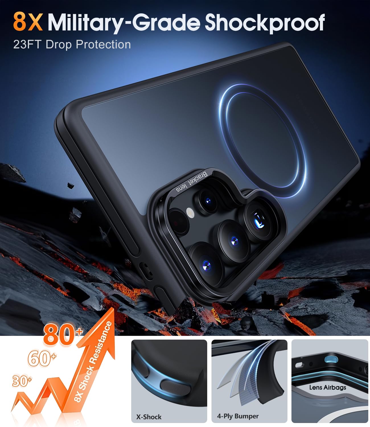 Foto 6 pulgar | Funda De Teléfono Jame Para Samsung Galaxy S25 Ultra Con Magsafe Black - Venta Internacional.