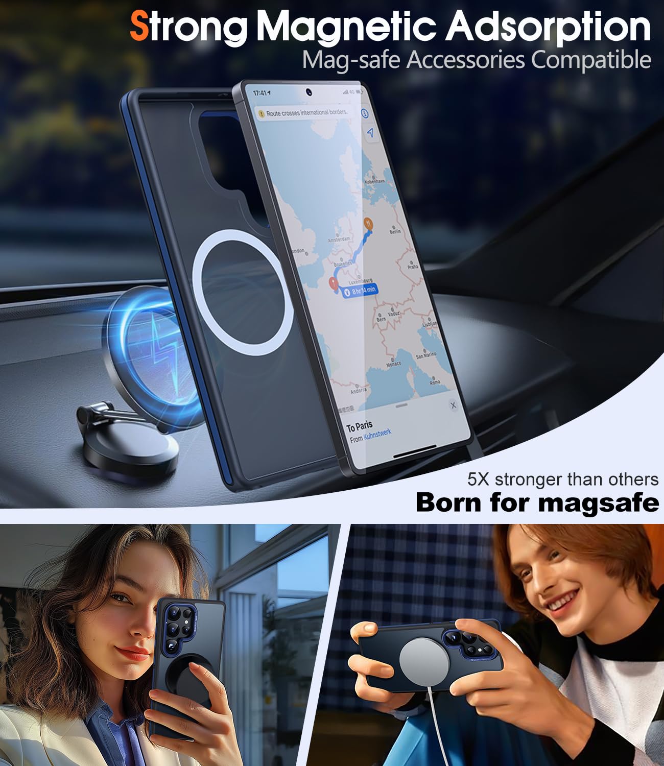Foto 4 pulgar | Funda De Teléfono Jame Para Samsung Galaxy S25 Ultra Magnetic Blue - Venta Internacional.