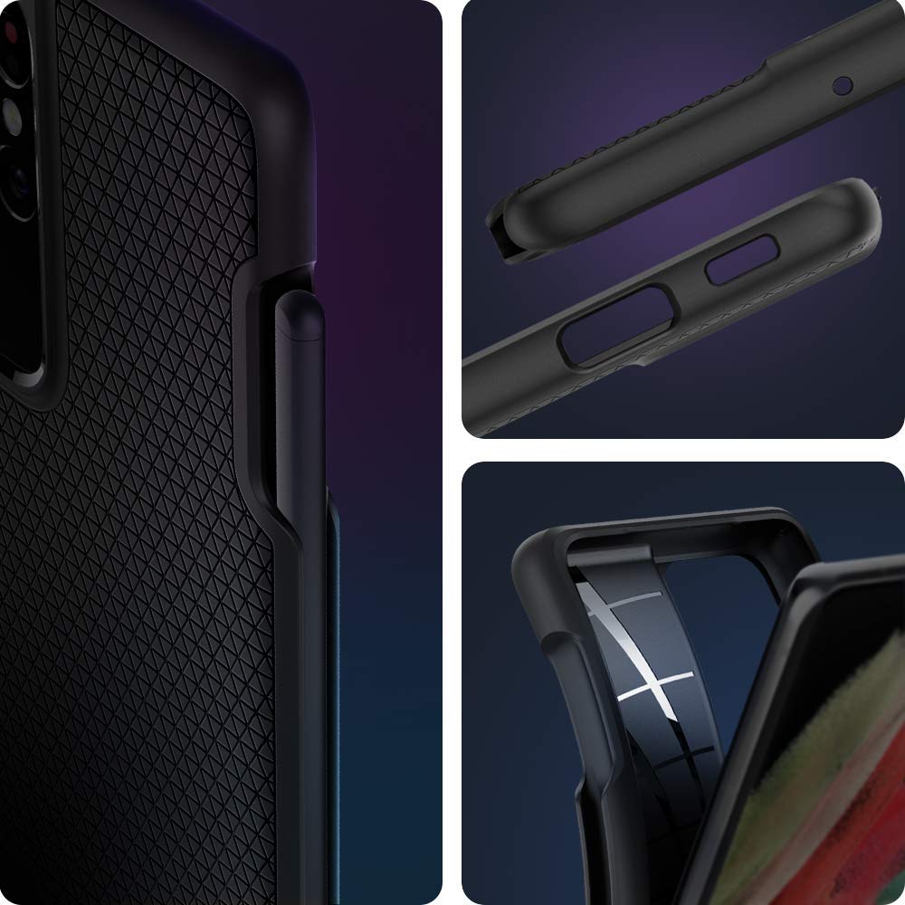 Foto 6 pulgar | Funda Spigen Liquid Air P Para El Galaxy S21 Ultra 5g, Color Negro Mate - Venta Internacional.