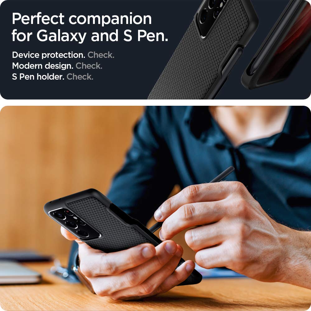Foto 7 pulgar | Funda Spigen Liquid Air P Para El Galaxy S21 Ultra 5g, Color Negro Mate - Venta Internacional.