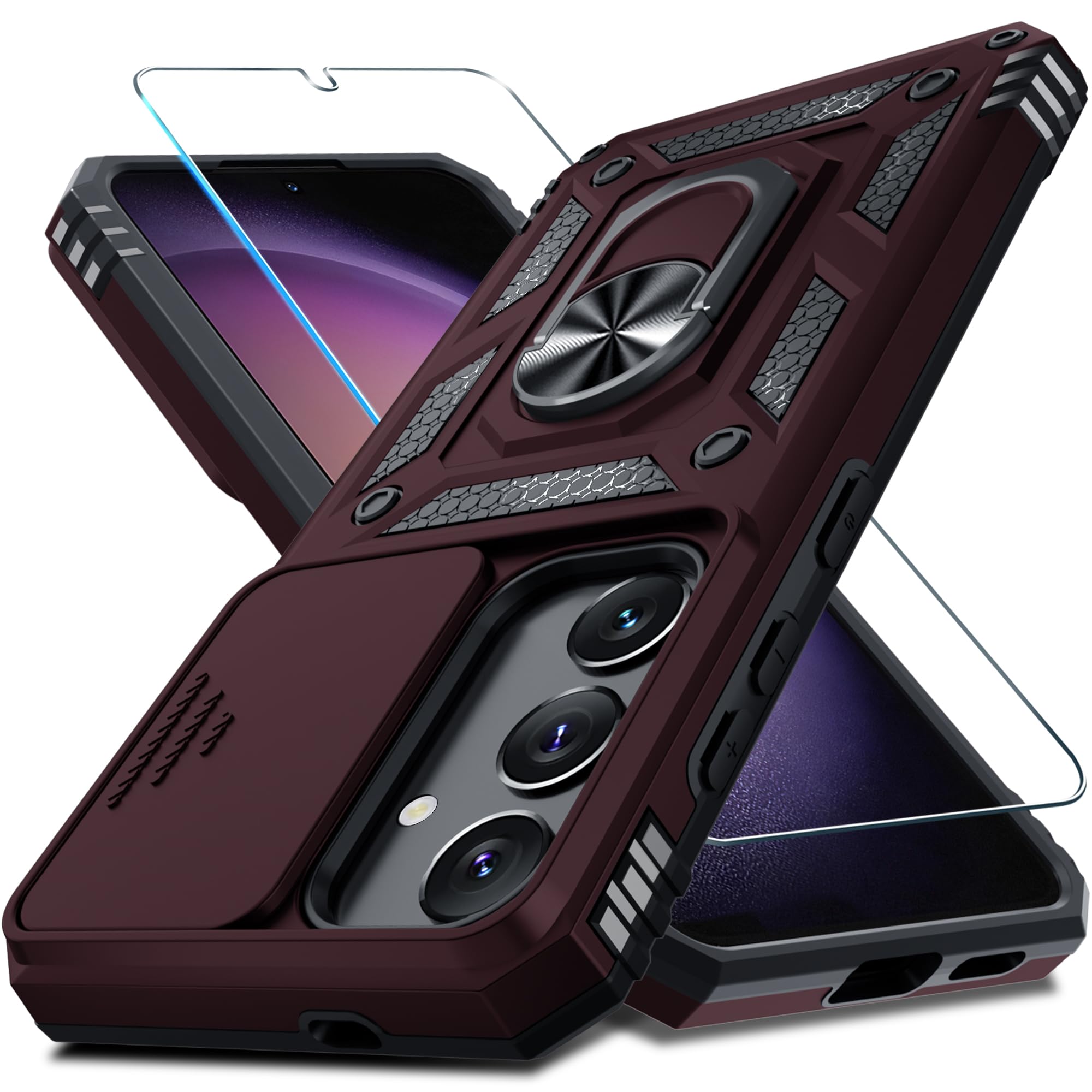 Foto 1 | Funda De Teléfono Compatible Con Janmitta Para Samsung Galaxy S24, Color Rojo Vino - Venta Internacional.