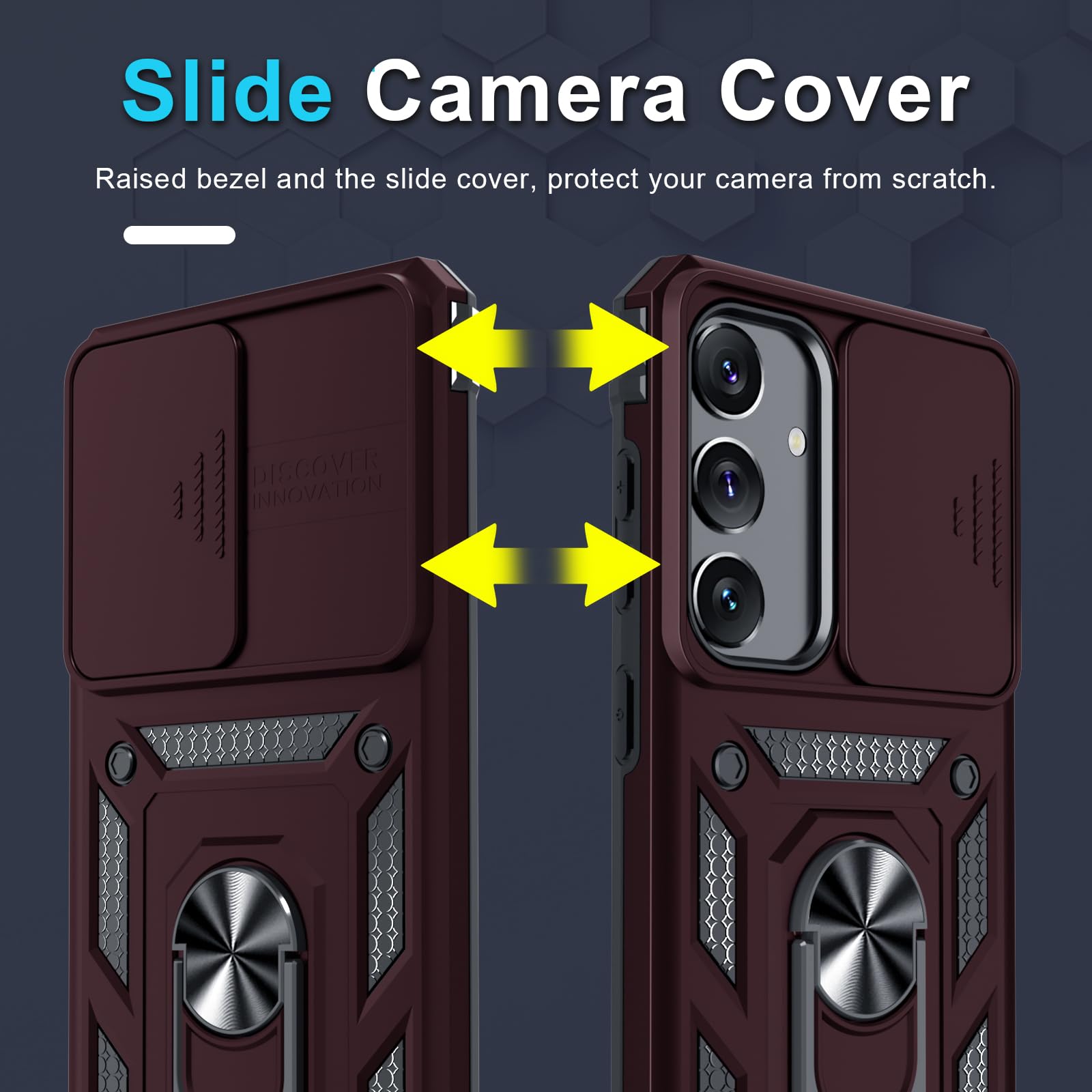 Foto 4 pulgar | Funda De Teléfono Compatible Con Janmitta Para Samsung Galaxy S24, Color Rojo Vino - Venta Internacional.