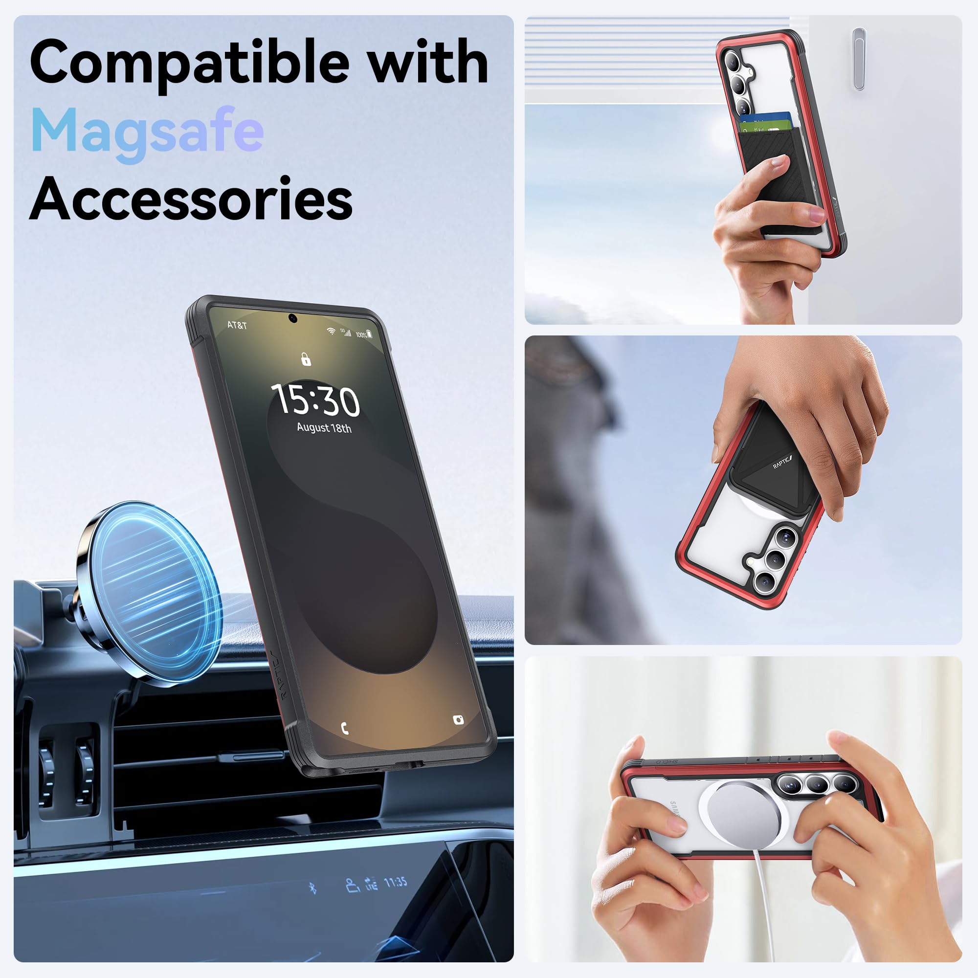 Foto 5 pulgar | Funda Magnética Raptic Shield Para Samsung Galaxy S25 Ultra Red - Venta Internacional.
