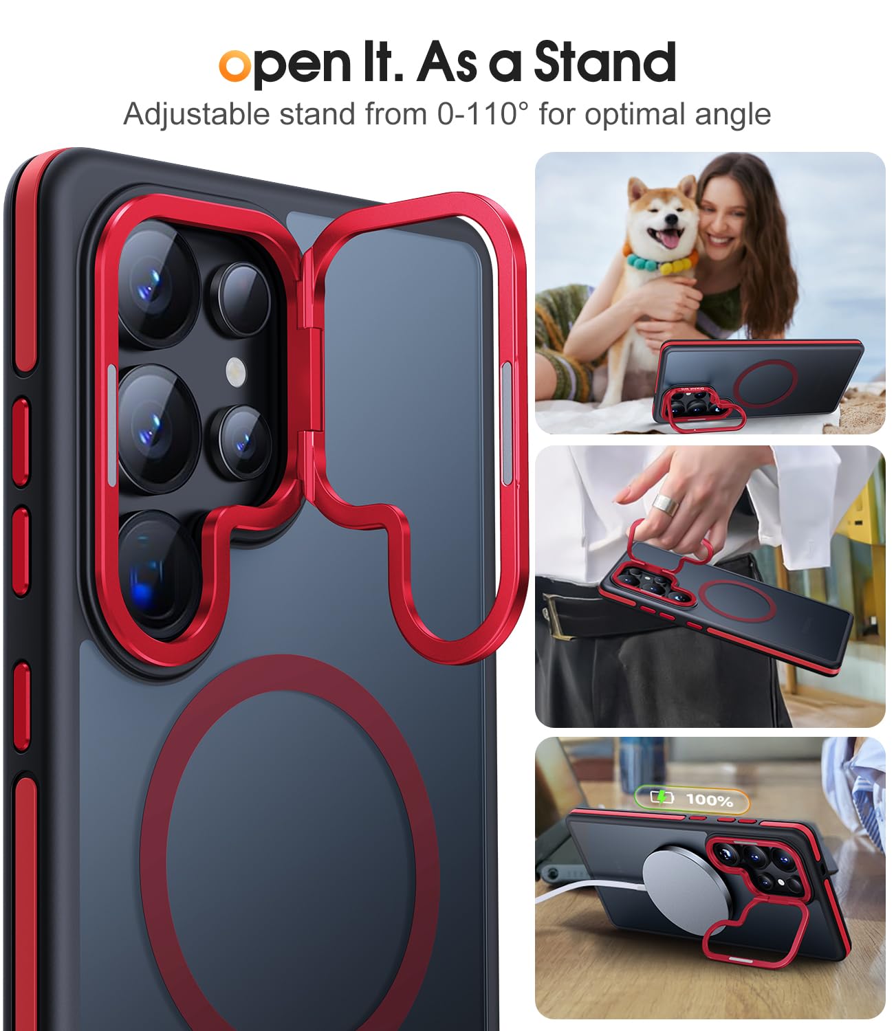 Foto 5 pulgar | Funda De Teléfono Jame Para Samsung Galaxy S25 Ultra Con Magsafe Red - Venta Internacional.