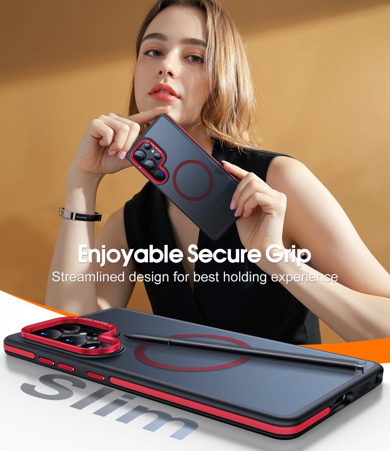 Foto 8 pulgar | Funda De Teléfono Jame Para Samsung Galaxy S25 Ultra Con Magsafe Red - Venta Internacional.