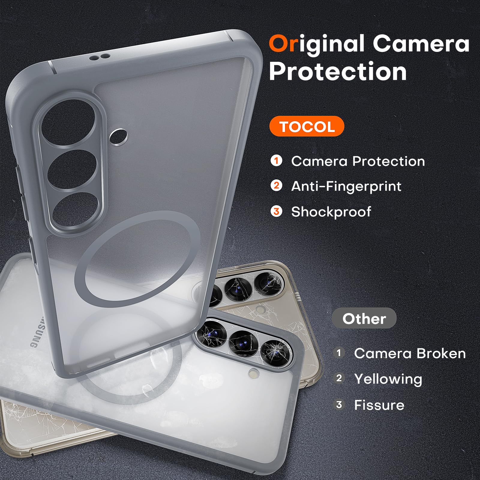 Foto 6 pulgar | Funda Tocol Magnetic Para Samsung Galaxy S25 De 6,2 Pulgadas, Color Gris - Venta Internacional.