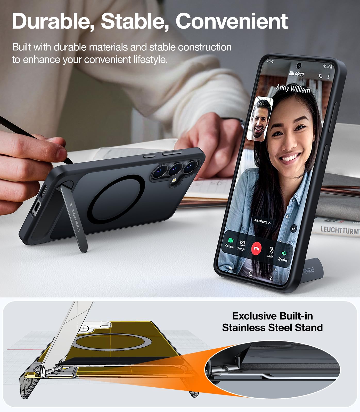 Foto 5 pulgar | Funda De Teléfono Torras Con Soporte Magnético Para Samsung Galaxy S25 - Venta Internacional.