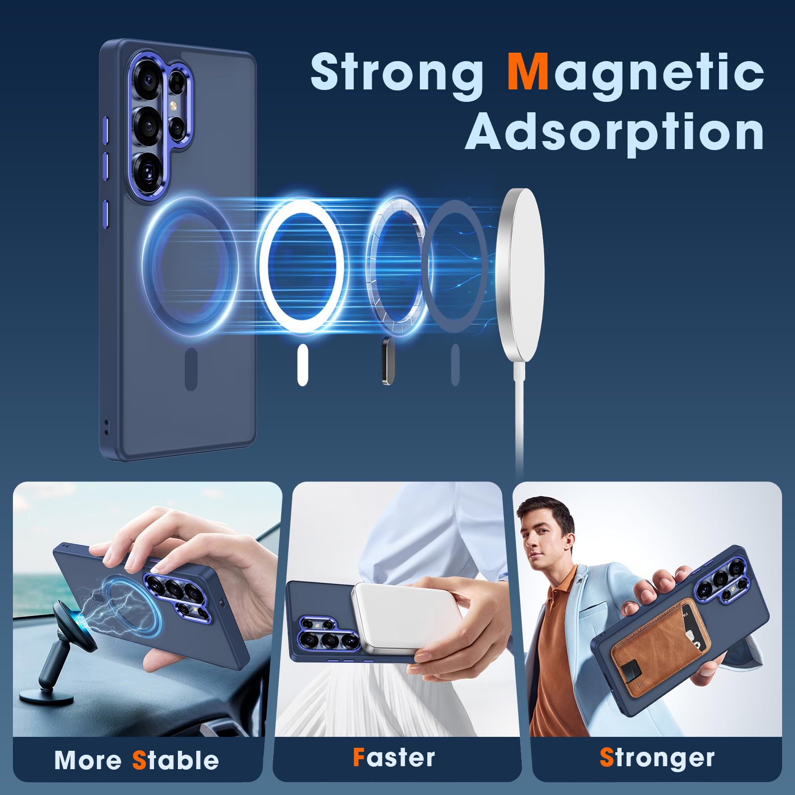 Foto 7 | Funda Magnética Milprox Para Samsung Galaxy S25 Ultra Blue - Venta Internacional.