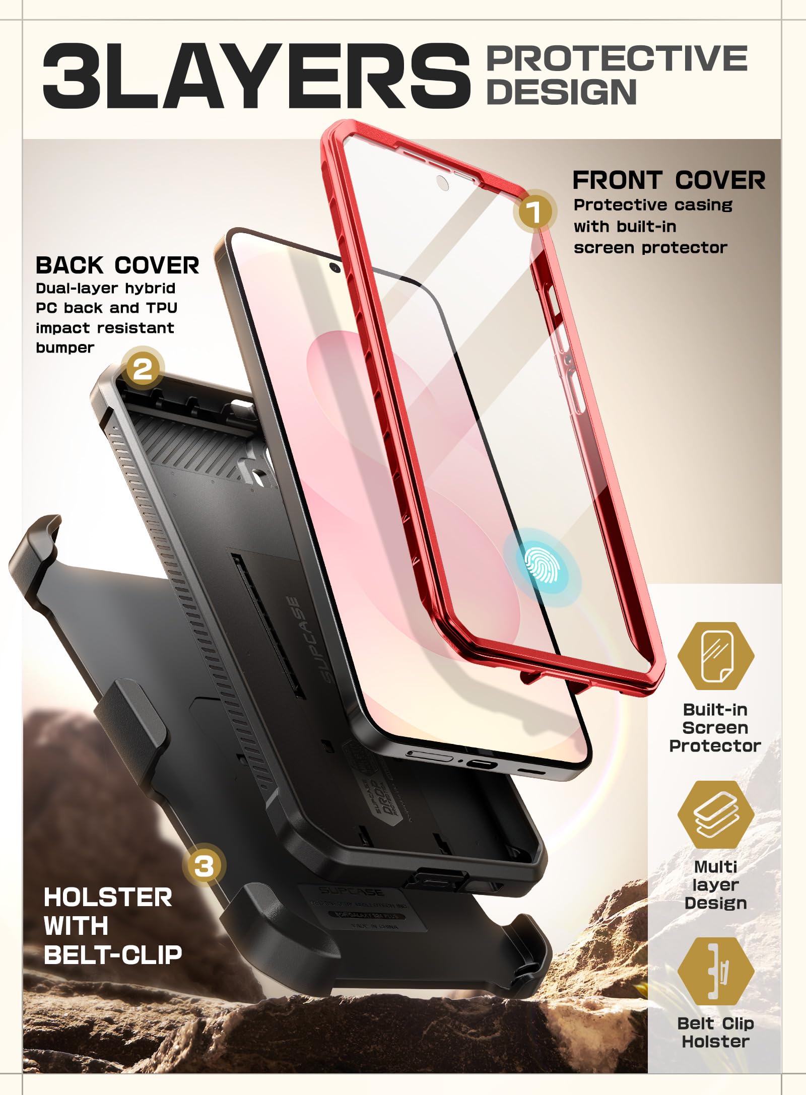Foto 6 pulgar | Funda De Teléfono Supcase Unicorn Beetle Pro Para Samsung Galaxy S25 - Venta Internacional.