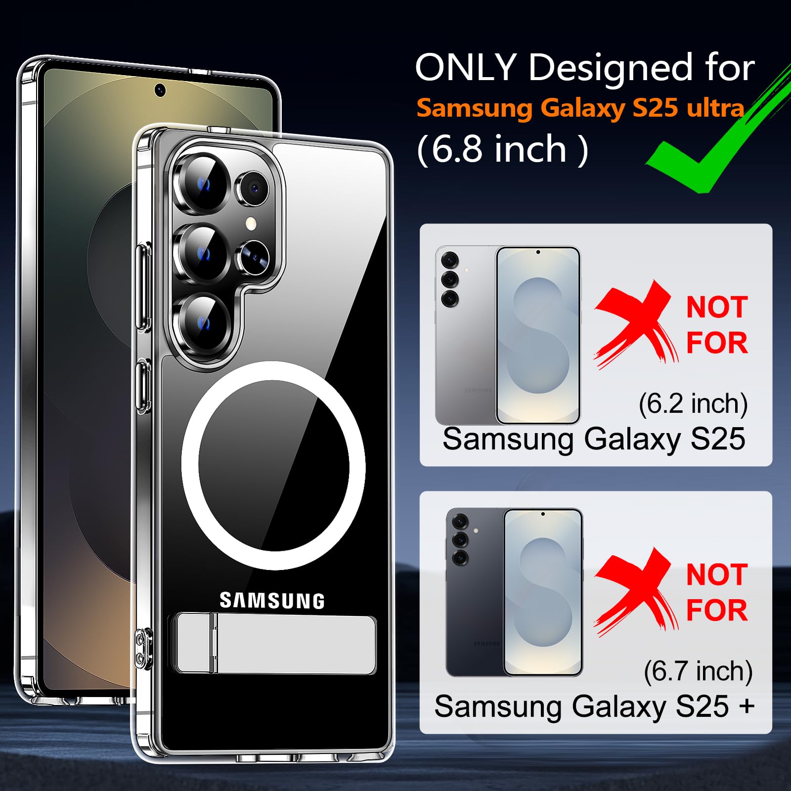 Foto 3 pulgar | Funda De Teléfono Xiwxi Para Samsung Galaxy S25 Ultra Con Soporte - Venta Internacional.