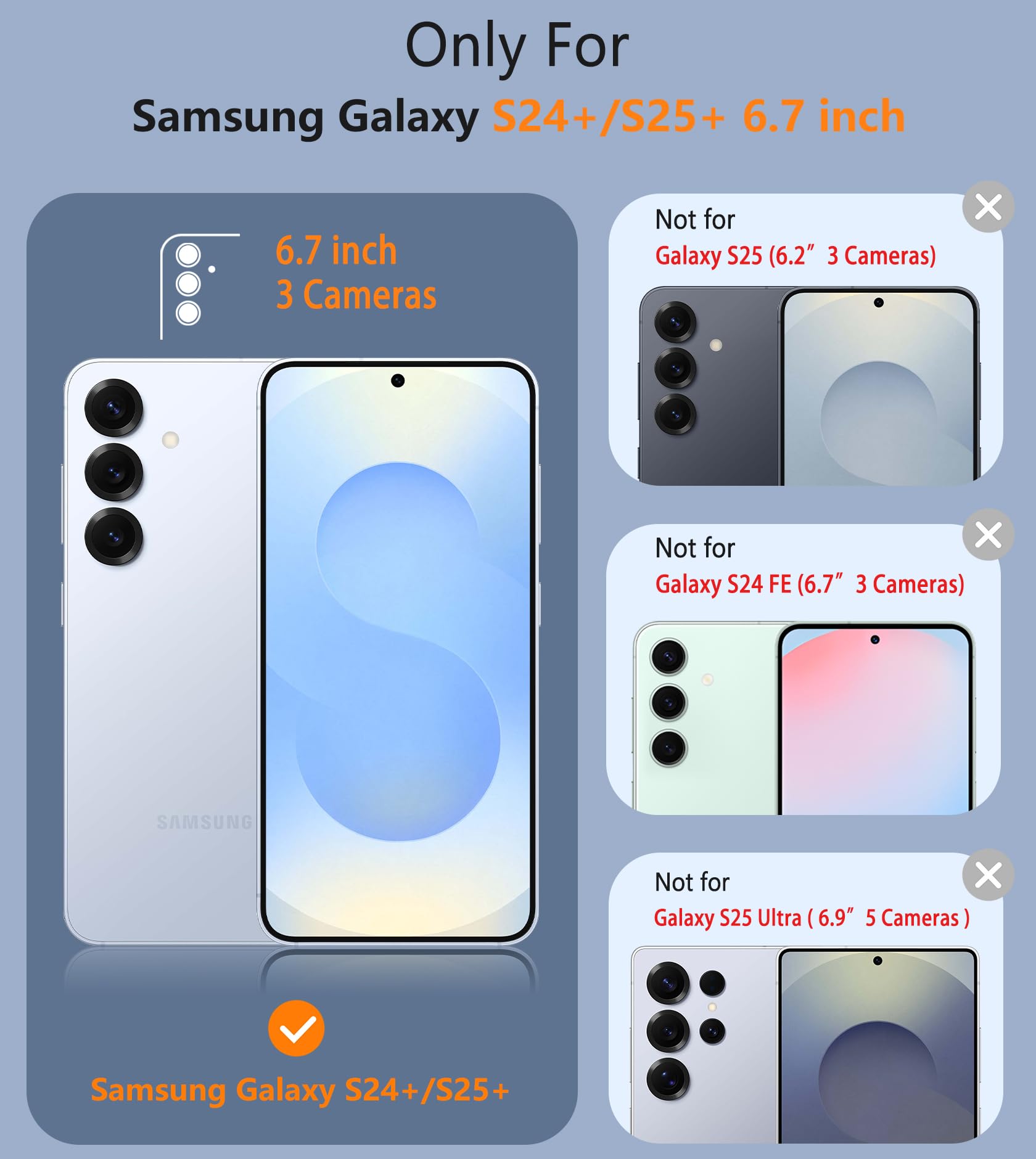 Foto 3 pulgar | Funda De Teléfono Fntcase Para Samsung Galaxy S25-plus A Prueba De Golpes, Azul - Venta Internacional.