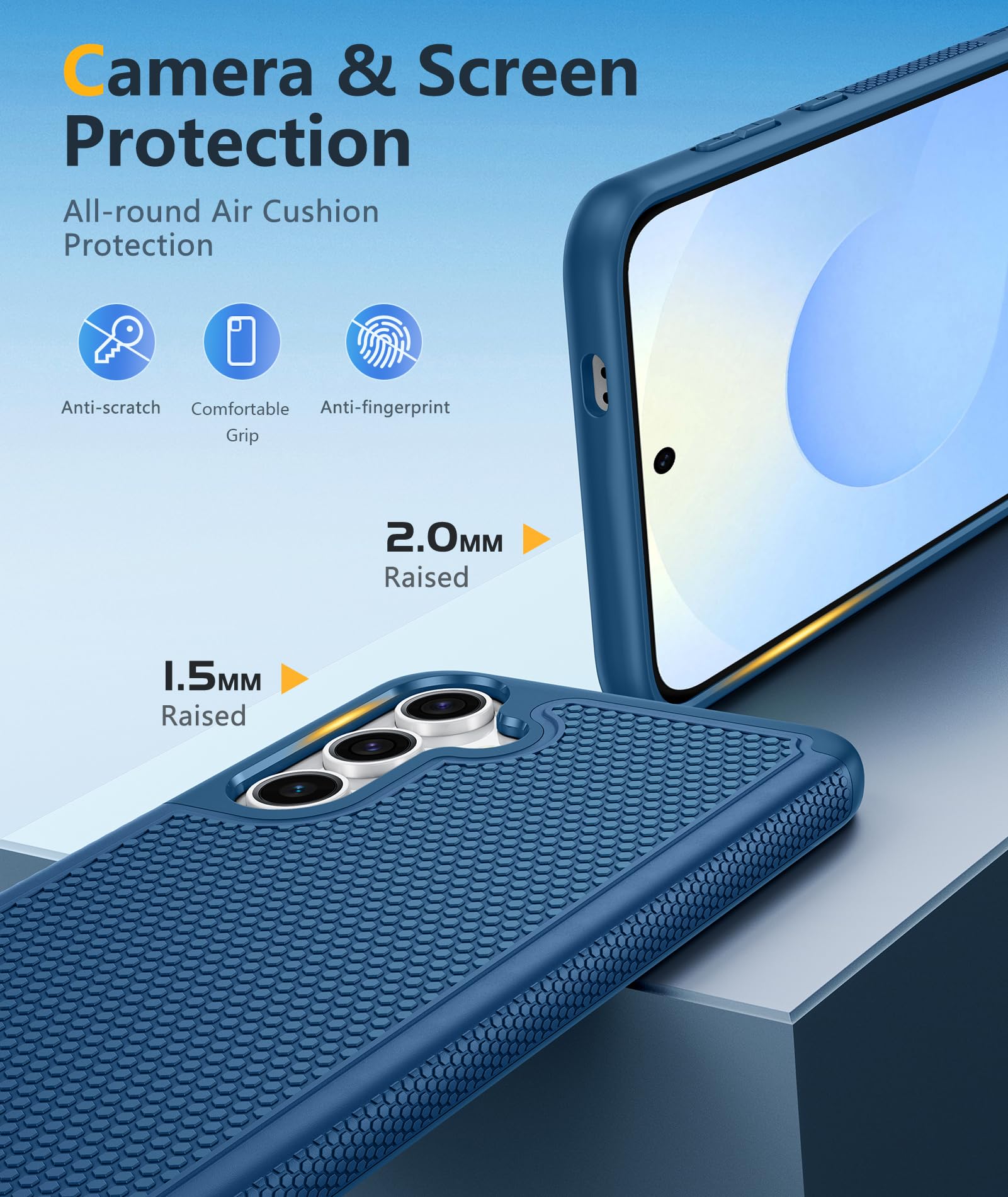 Foto 7 pulgar | Funda De Teléfono Fntcase Para Samsung Galaxy S25-plus A Prueba De Golpes, Azul - Venta Internacional.