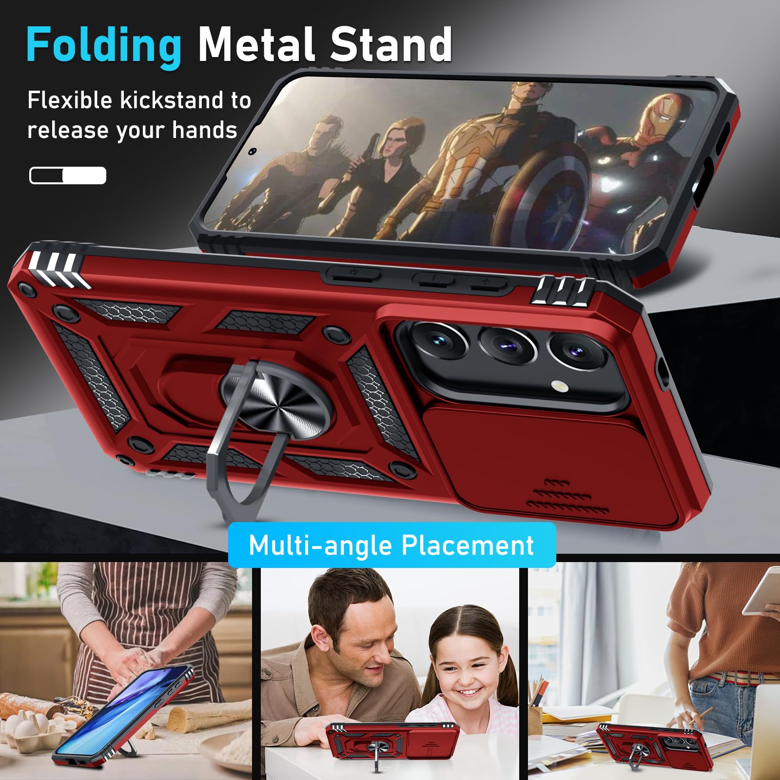 Foto 3 pulgar | Funda Para Teléfono Janmitta Compatible Con Samsung Galaxy S25/s24, Color Rojo - Venta Internacional.