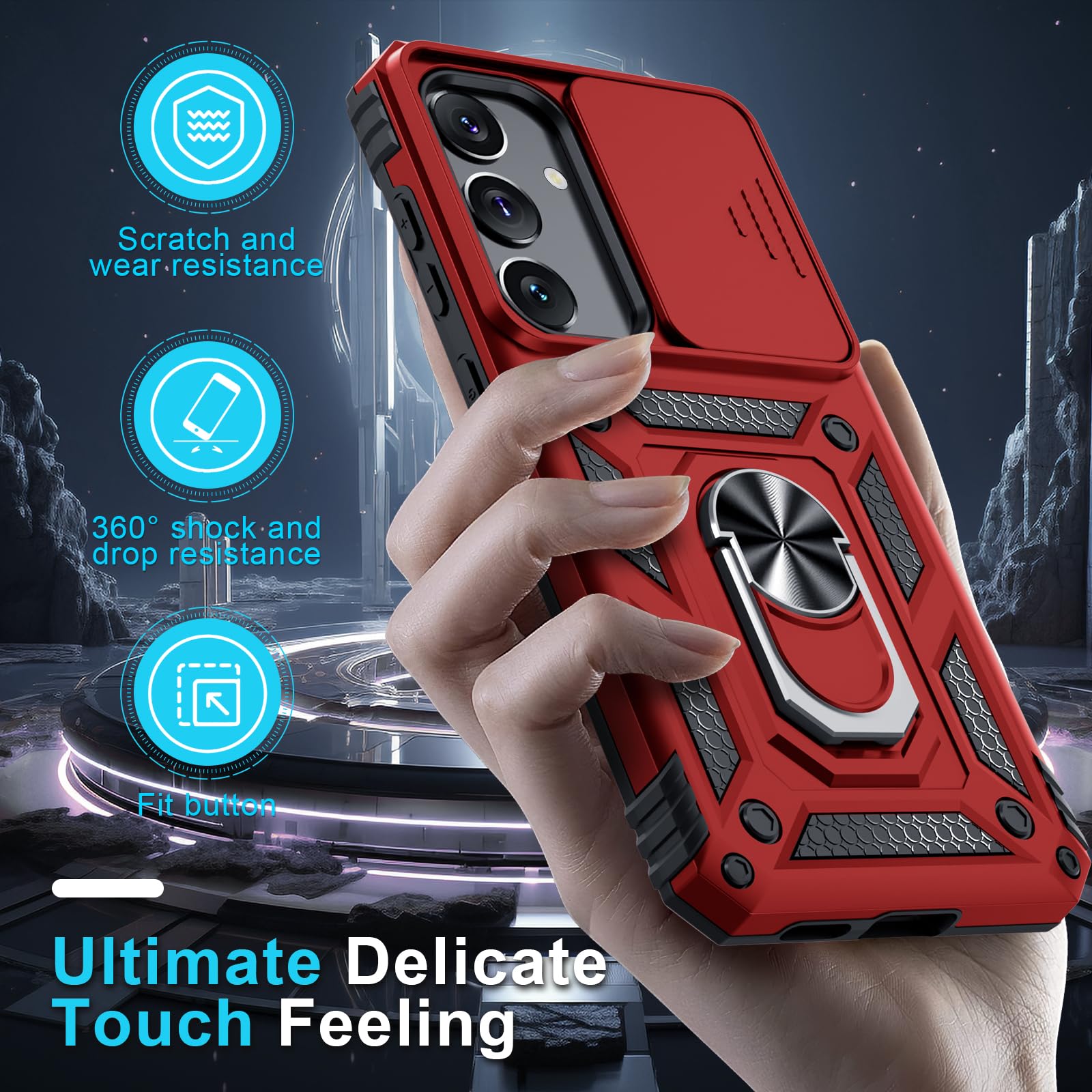 Foto 8 pulgar | Funda Para Teléfono Janmitta Compatible Con Samsung Galaxy S25/s24, Color Rojo - Venta Internacional.