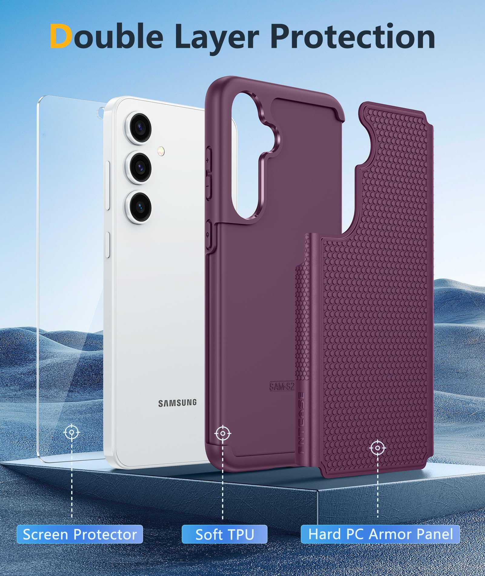 Foto 3 | Funda De Teléfono Fntcase Para Samsung Galaxy S25-plus A Prueba De Golpes, Color Morado - Venta Internacional.
