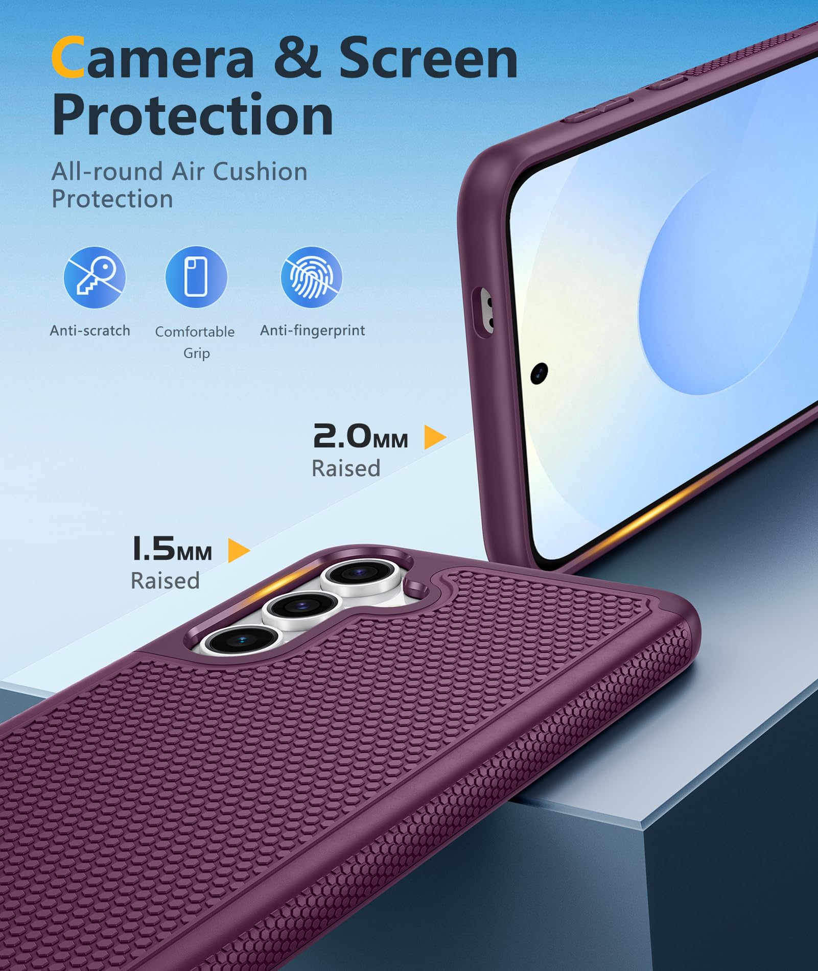 Foto 7 pulgar | Funda De Teléfono Fntcase Para Samsung Galaxy S25-plus A Prueba De Golpes, Color Morado - Venta Internacional.