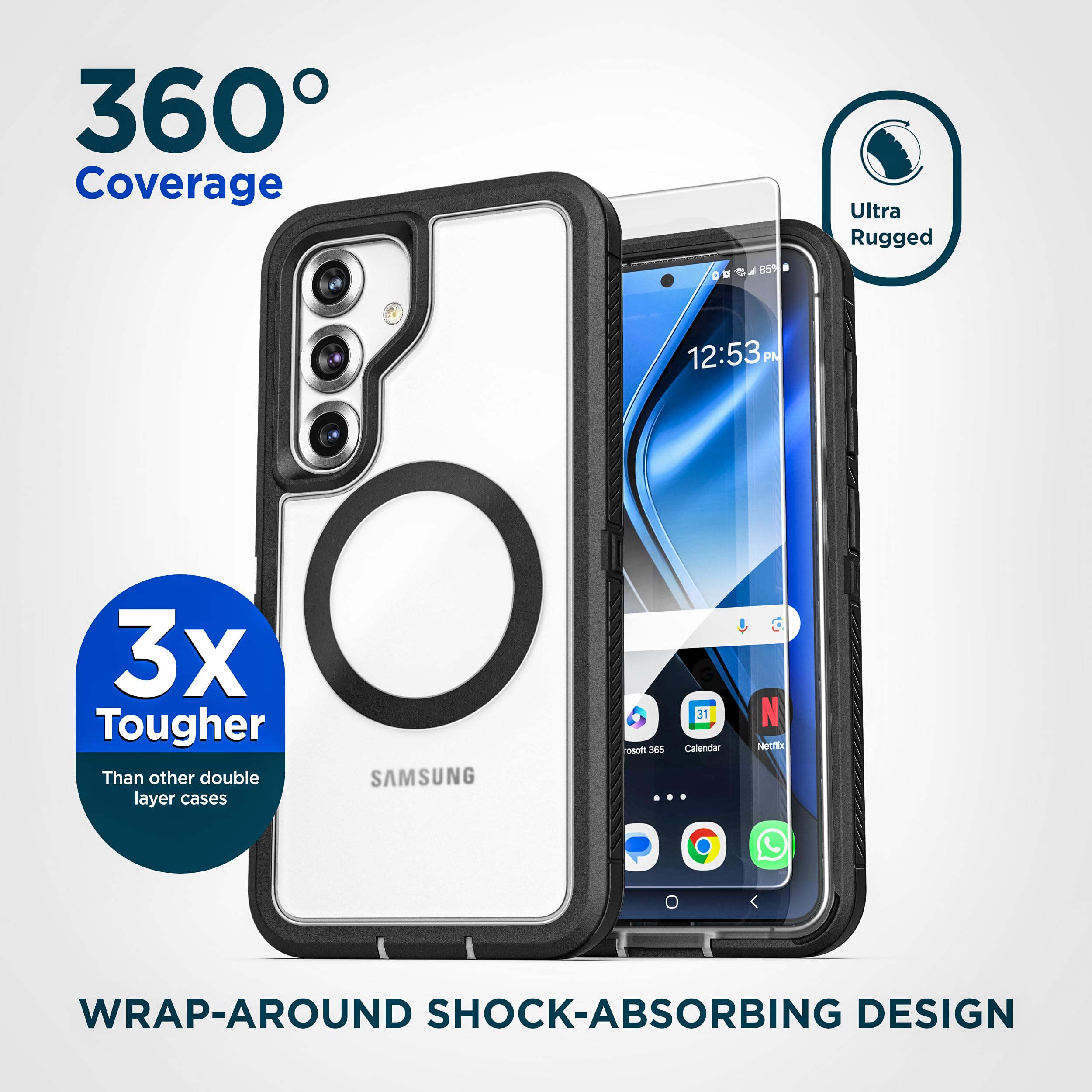 Foto 5 pulgar | Funda De Teléfono Voyager Encapsulada Para Samsung Galaxy S25 Plus Con Clip - Venta Internacional.