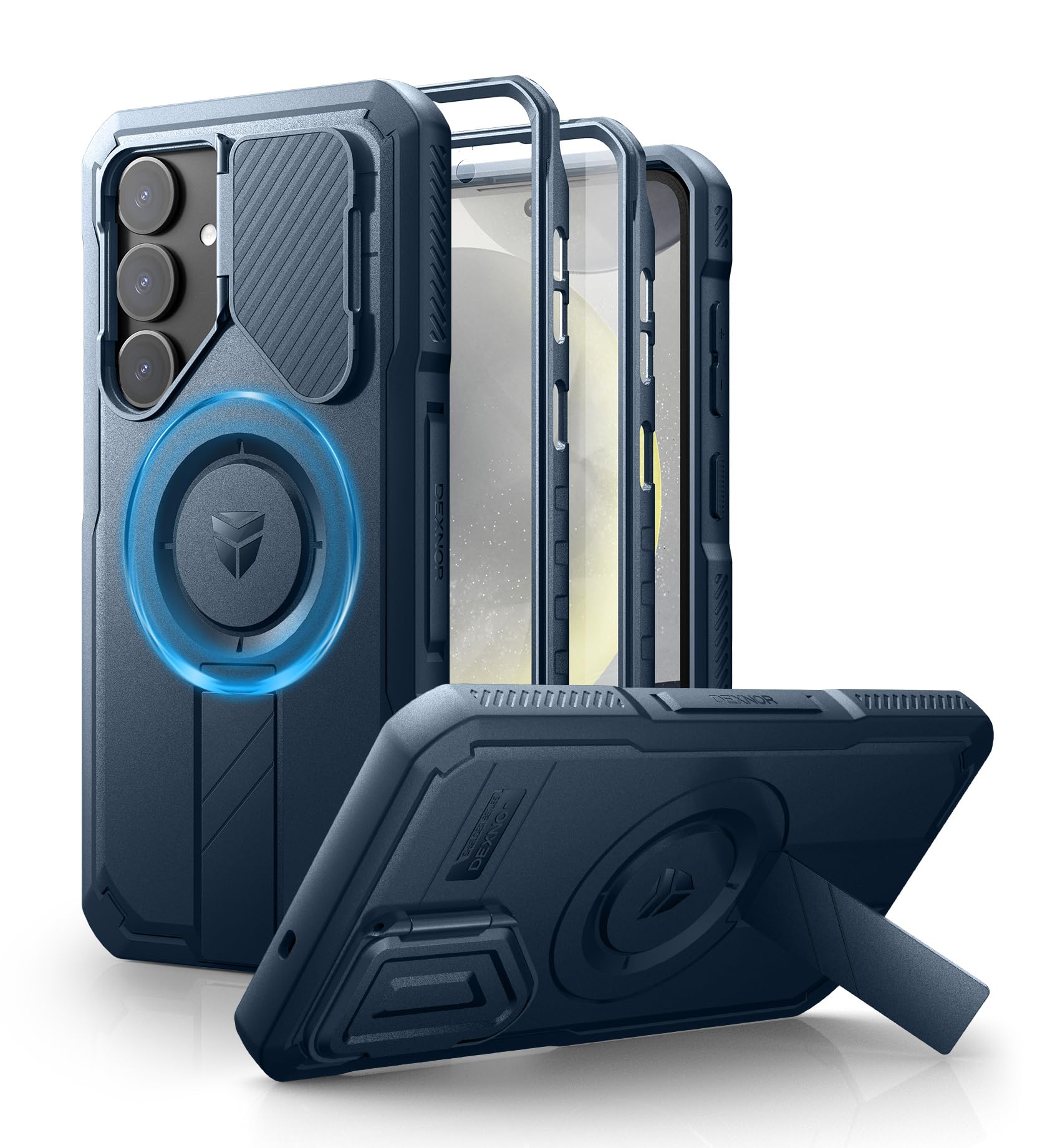 Foto 2 pulgar | Funda Dexnor Para Samsung Galaxy S25 Plus Con Funda De Cámara, Color Azul Marino - Venta Internacional.