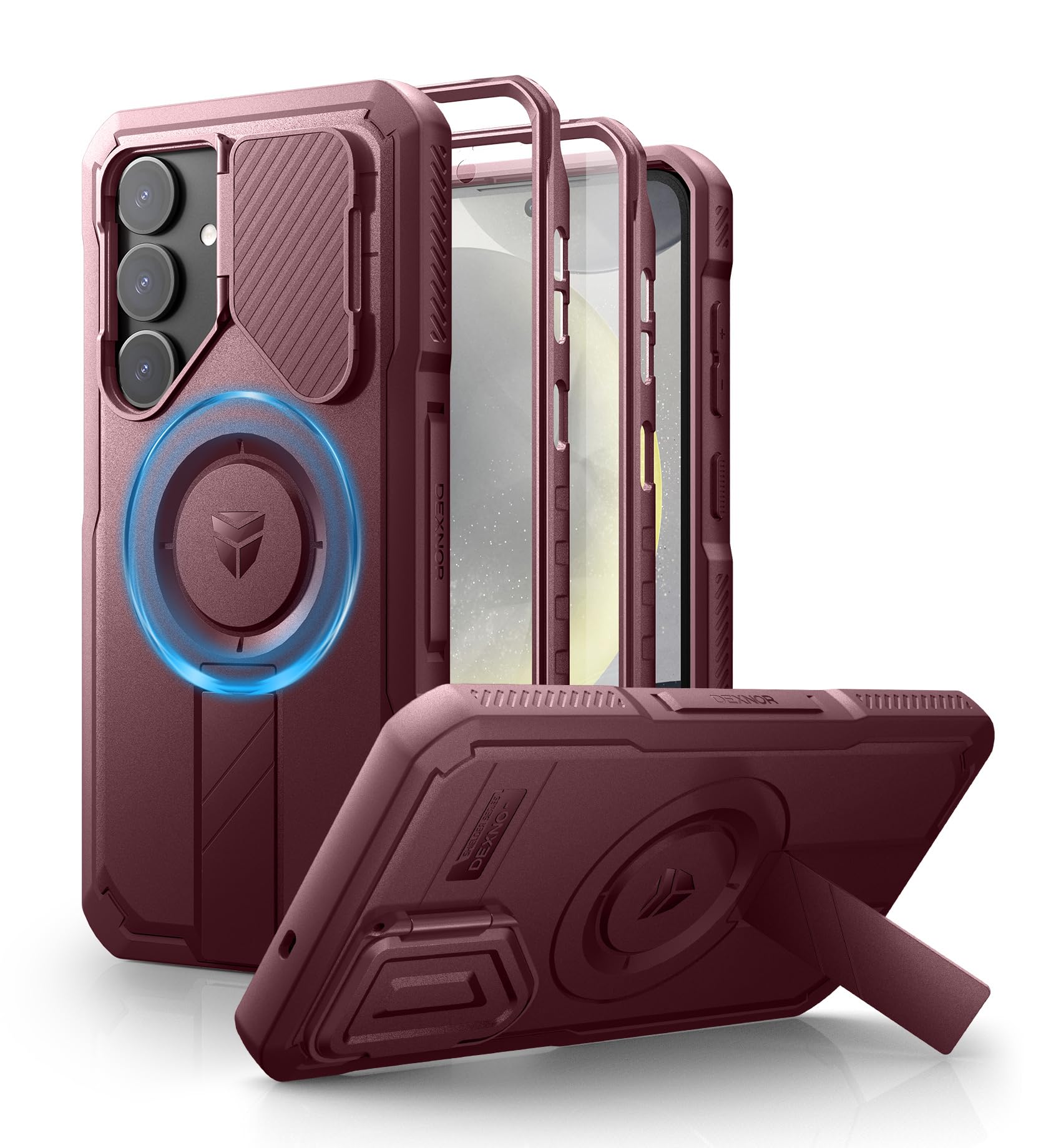 Foto 2 pulgar | Funda Dexnor Para Samsung Galaxy S25 Plus Con Funda De Cámara, Color Granate - Venta Internacional.