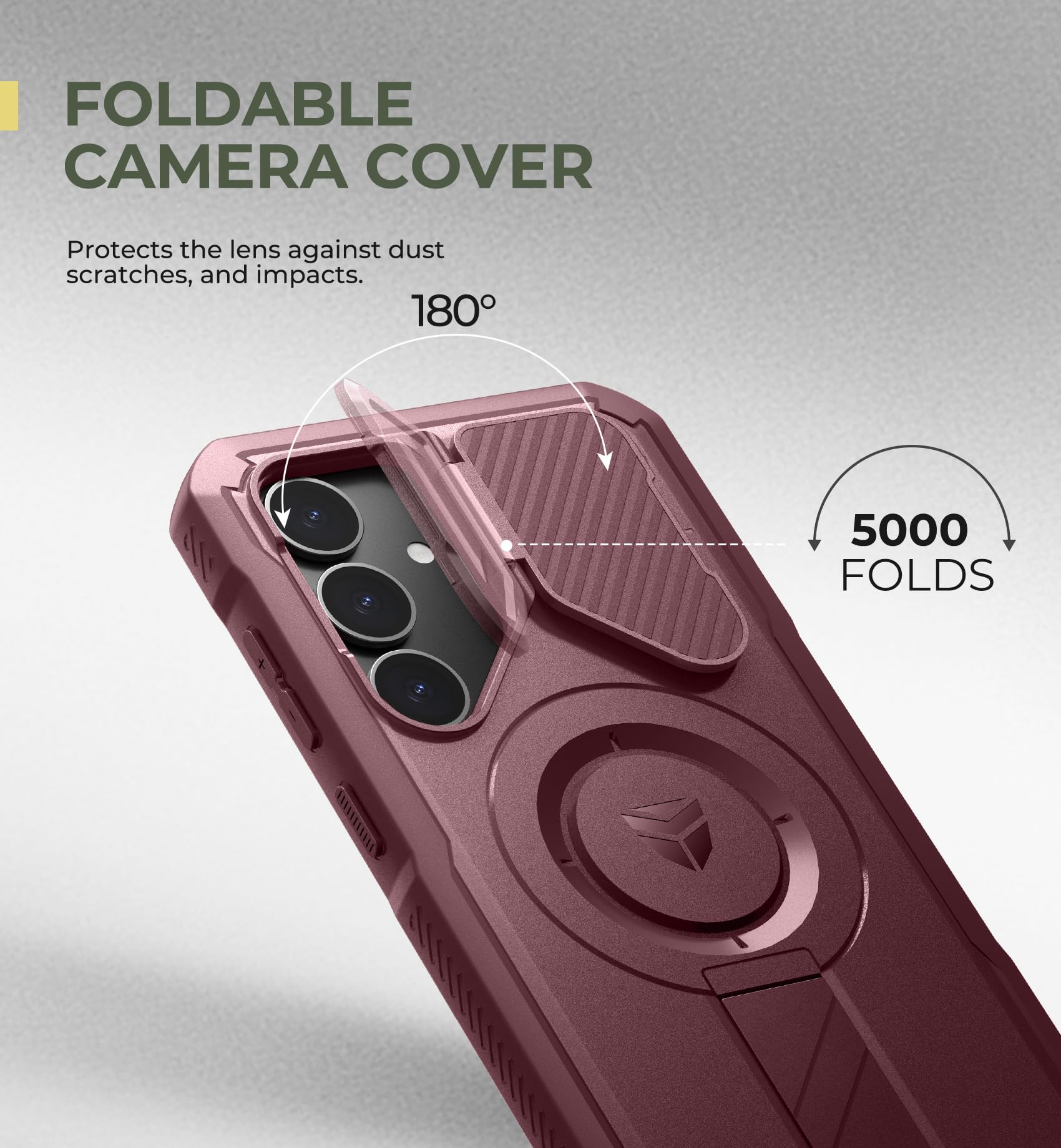Foto 5 pulgar | Funda Dexnor Para Samsung Galaxy S25 Plus Con Funda De Cámara, Color Granate - Venta Internacional.