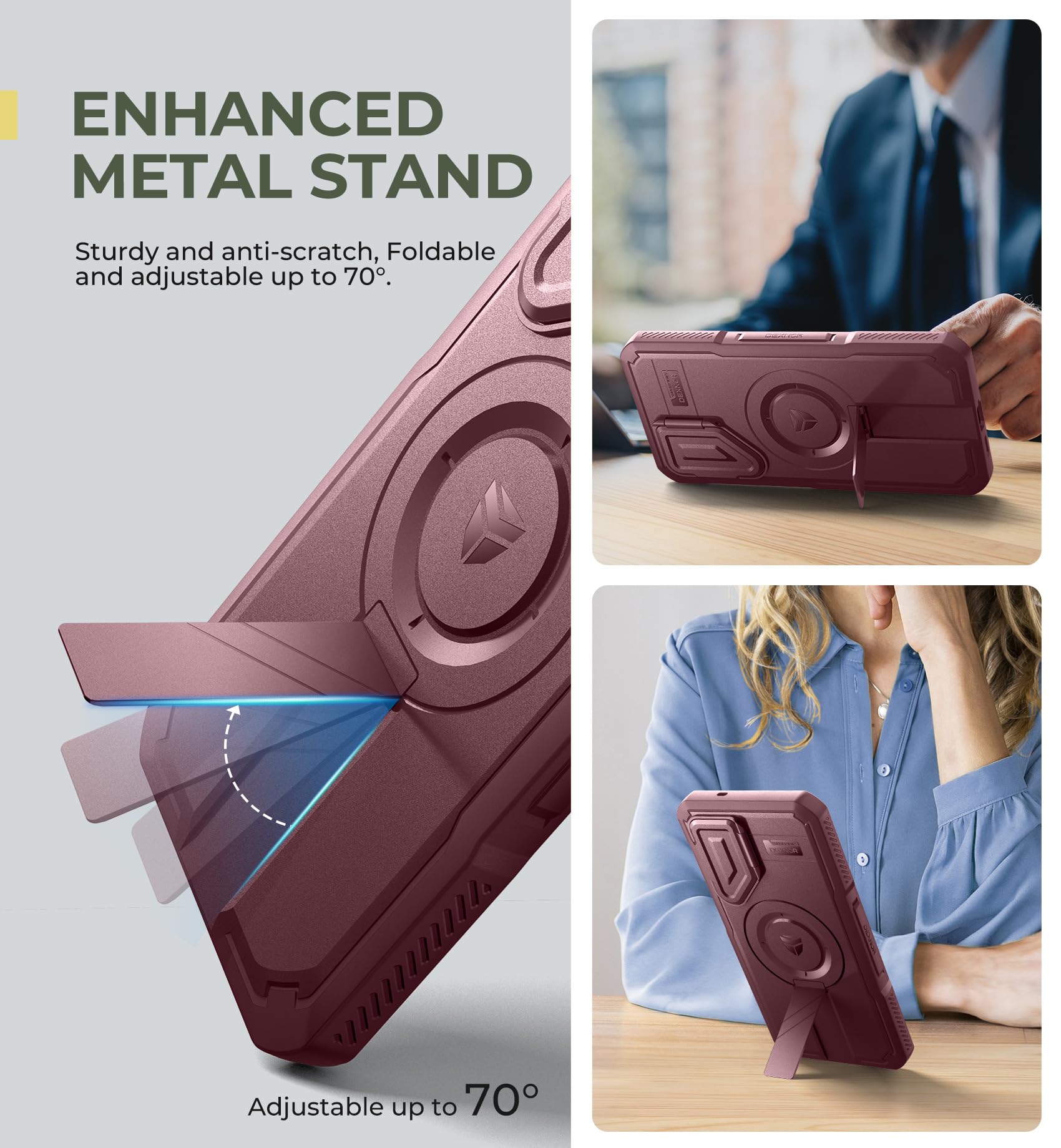 Foto 5 | Funda Dexnor Para Samsung Galaxy S25 Plus Con Funda De Cámara, Color Granate - Venta Internacional.