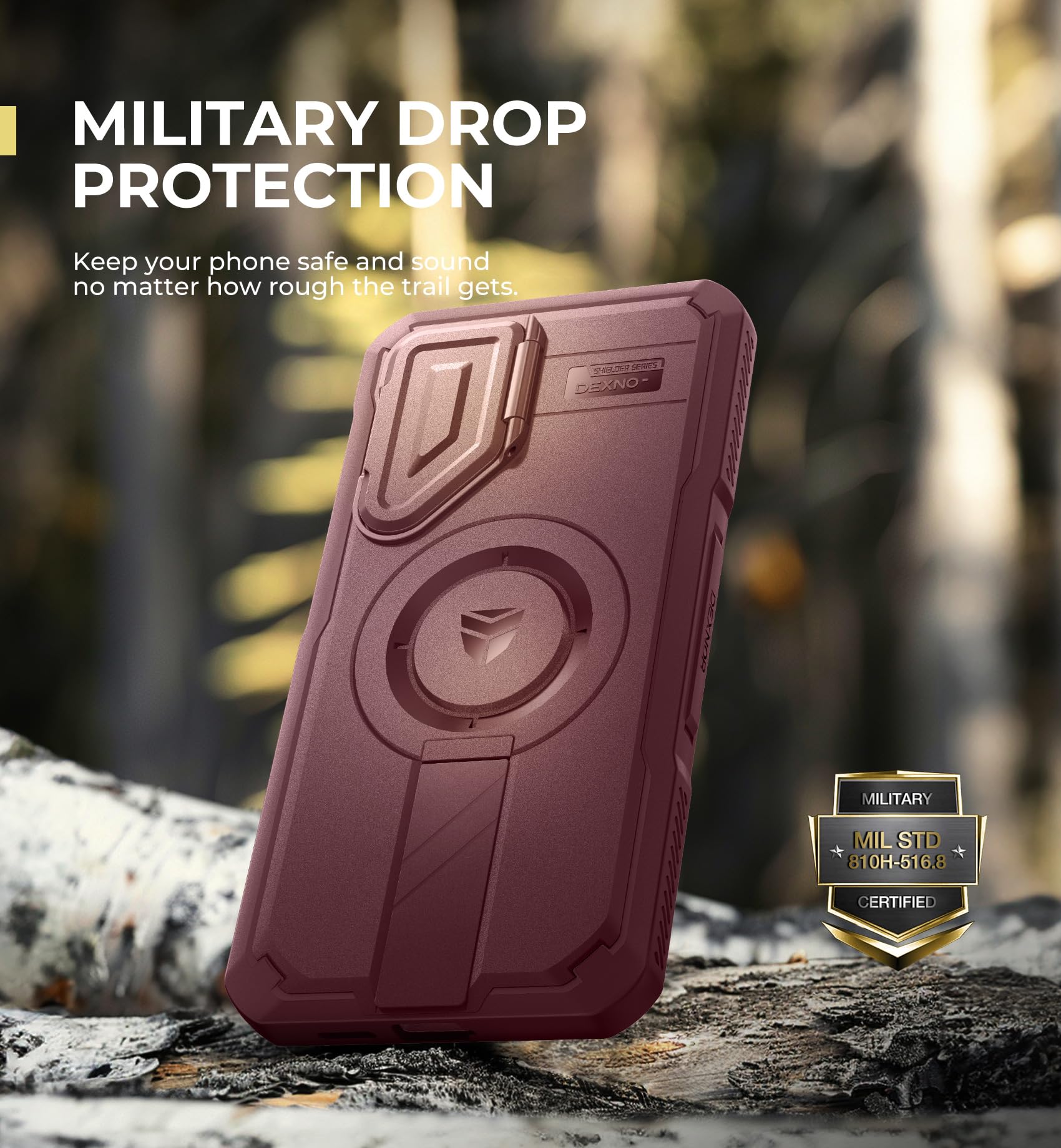 Foto 7 pulgar | Funda Dexnor Para Samsung Galaxy S25 Plus Con Funda De Cámara, Color Granate - Venta Internacional.