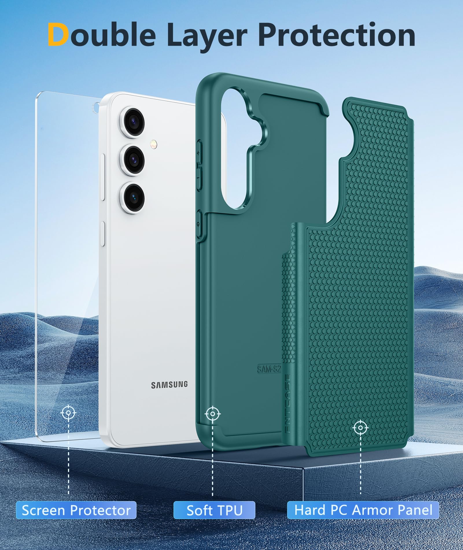 Foto 4 pulgar | Funda De Teléfono Fntcase Para Samsung Galaxy S25-plus A Prueba De Golpes, Verde - Venta Internacional.