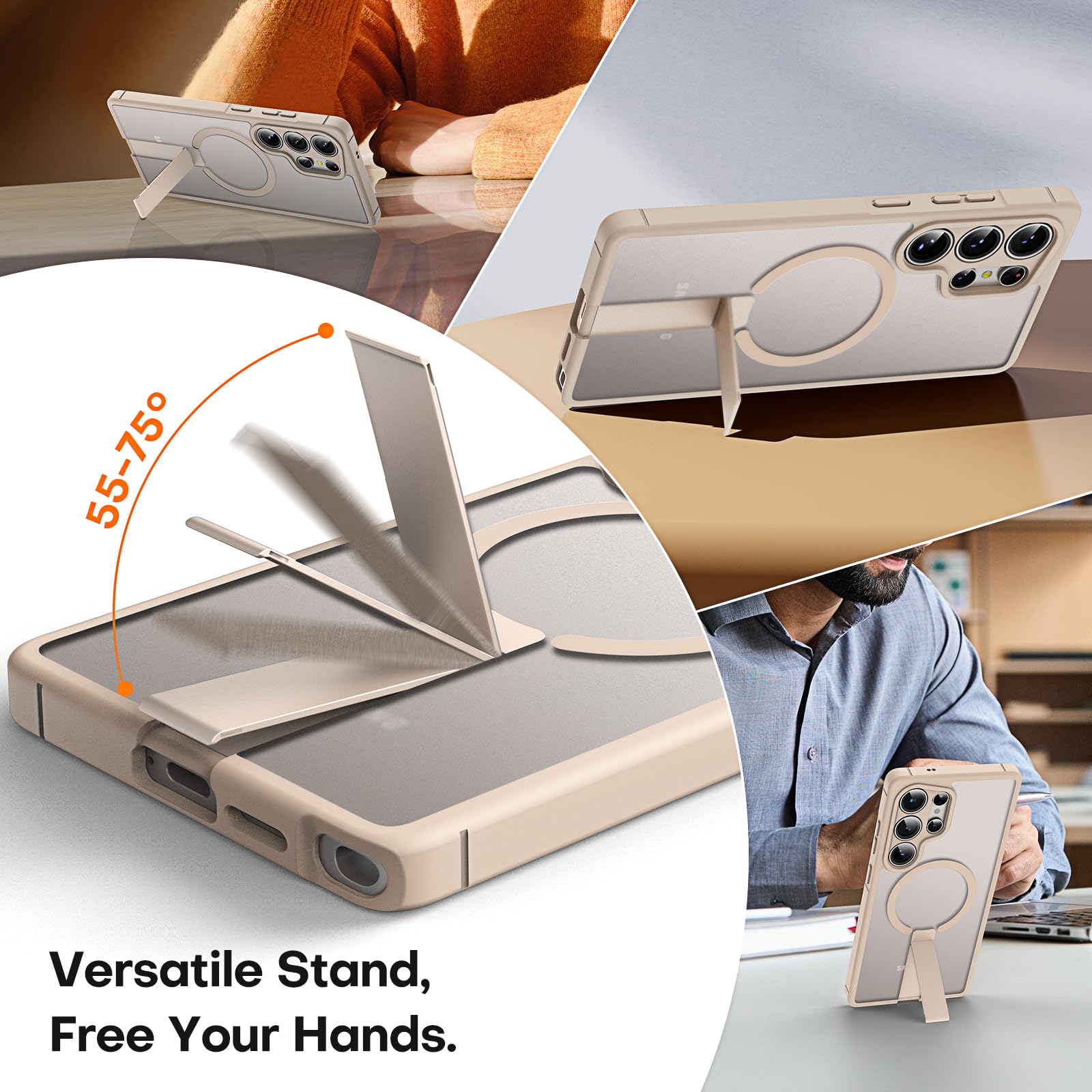 Foto 4 pulgar | Funda De Teléfono Tocol Magnetic Para Samsung Galaxy S25 Ultra Gold - Venta Internacional.