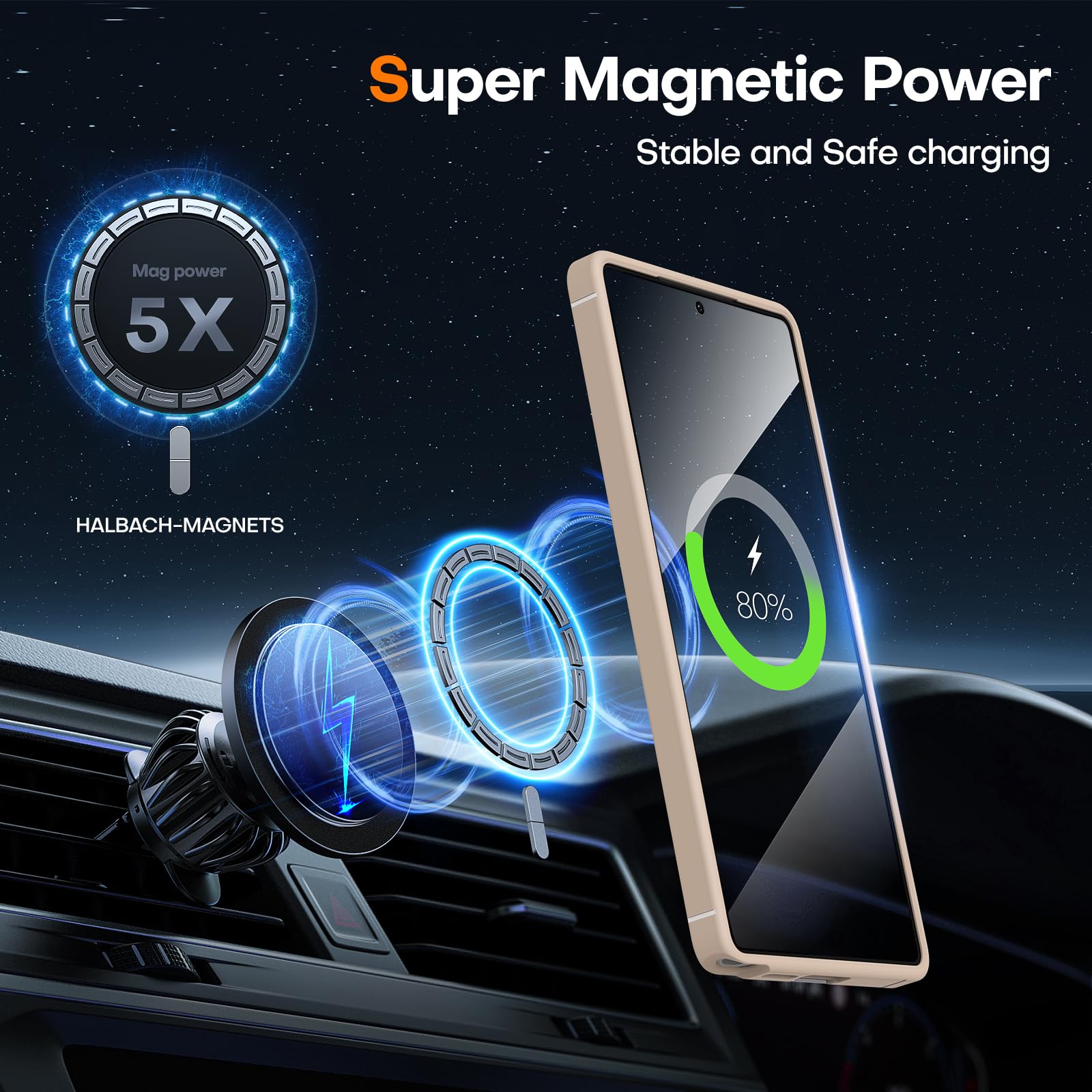 Foto 5 pulgar | Funda De Teléfono Tocol Magnetic Para Samsung Galaxy S25 Ultra Gold - Venta Internacional.