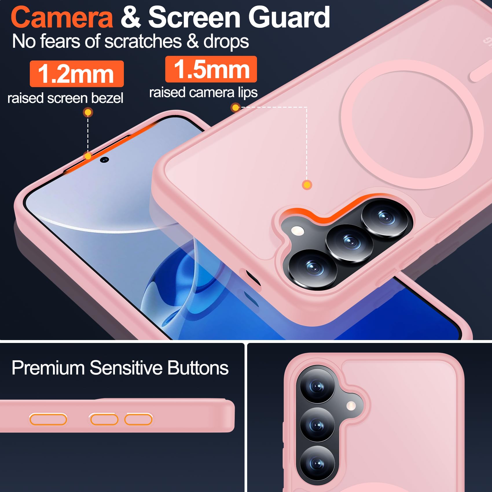 Foto 3 pulgar | Funda Mozoter Para Samsung Galaxy S25 Plus Con Magsafe De 6.7 Pulgadas, Color Rosa - Venta Internacional.