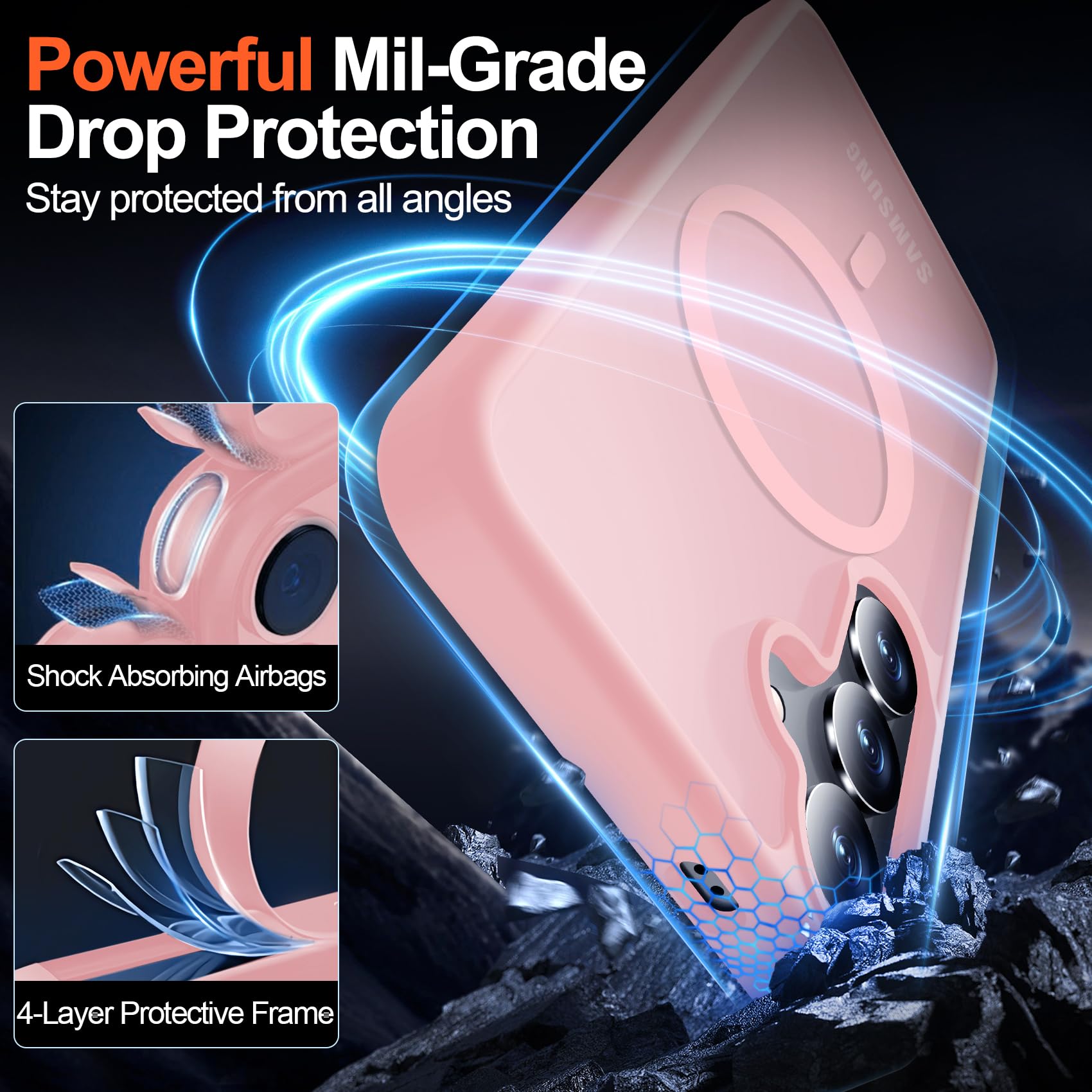 Foto 4 pulgar | Funda Mozoter Para Samsung Galaxy S25 Plus Con Magsafe De 6.7 Pulgadas, Color Rosa - Venta Internacional.