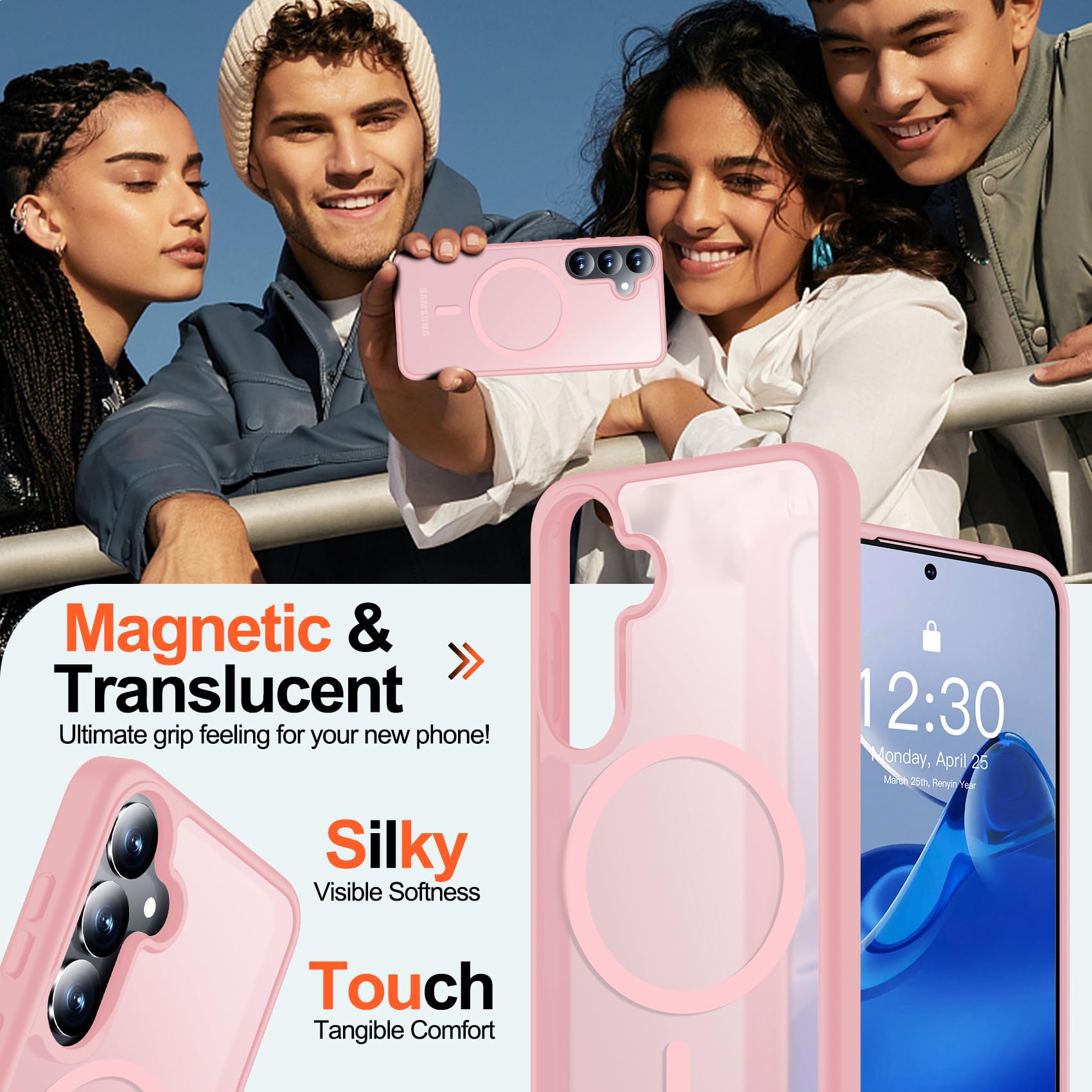Foto 8 pulgar | Funda Mozoter Para Samsung Galaxy S25 Plus Con Magsafe De 6.7 Pulgadas, Color Rosa - Venta Internacional.