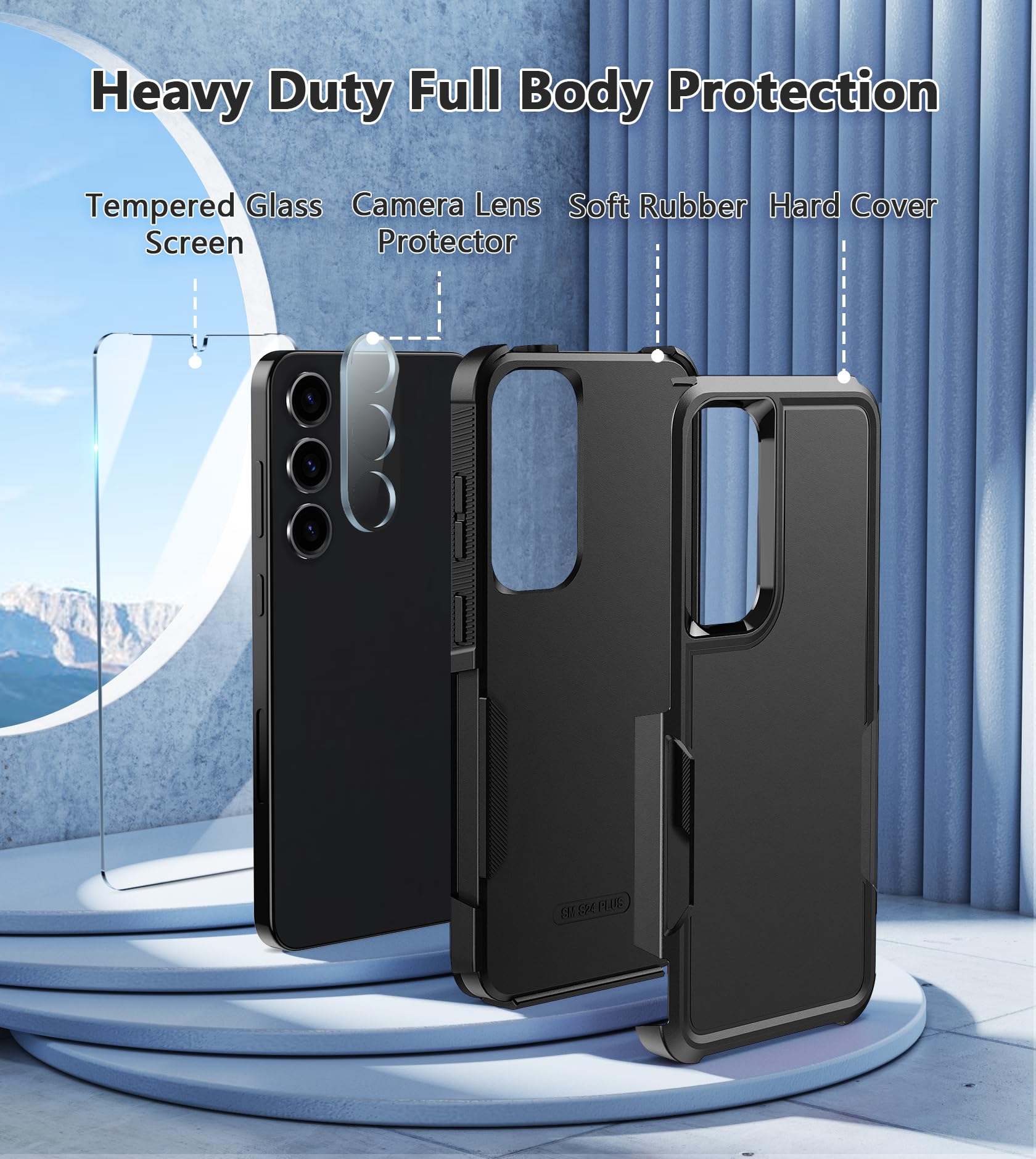 Foto 4 pulgar | Funda De Teléfono Fntcase Para Samsung Galaxy S25-plus A Prueba De Golpes, Negra - Venta Internacional.