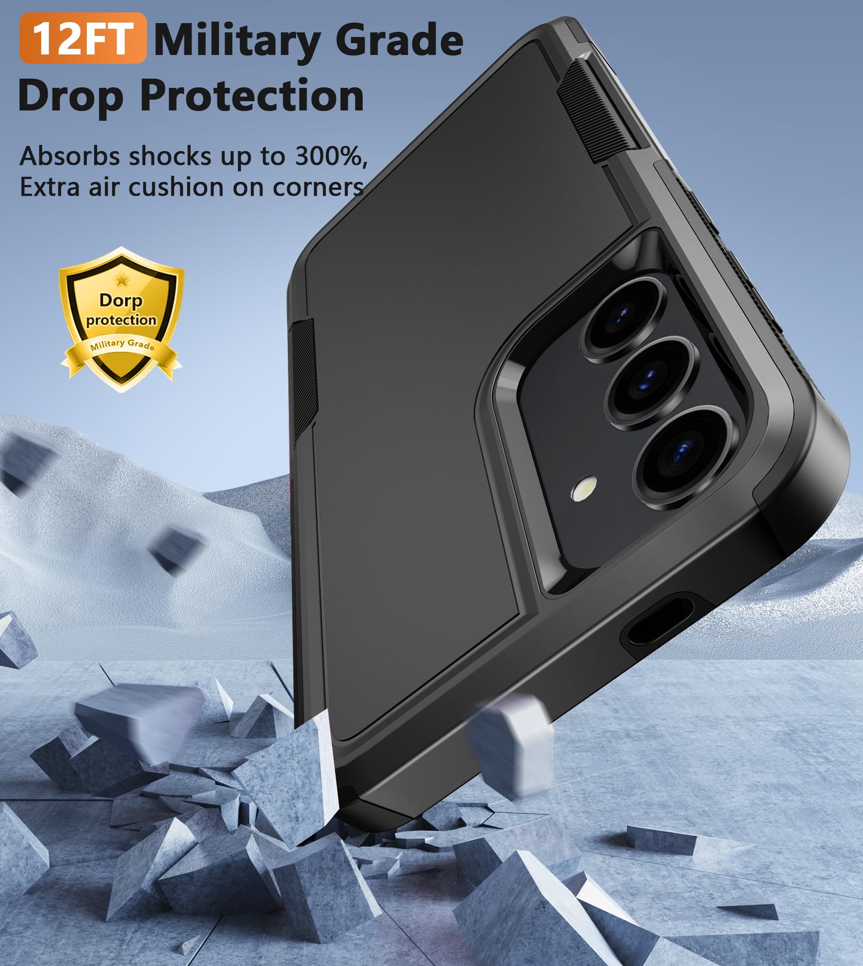 Foto 5 pulgar | Funda De Teléfono Fntcase Para Samsung Galaxy S25-plus A Prueba De Golpes, Negra - Venta Internacional.
