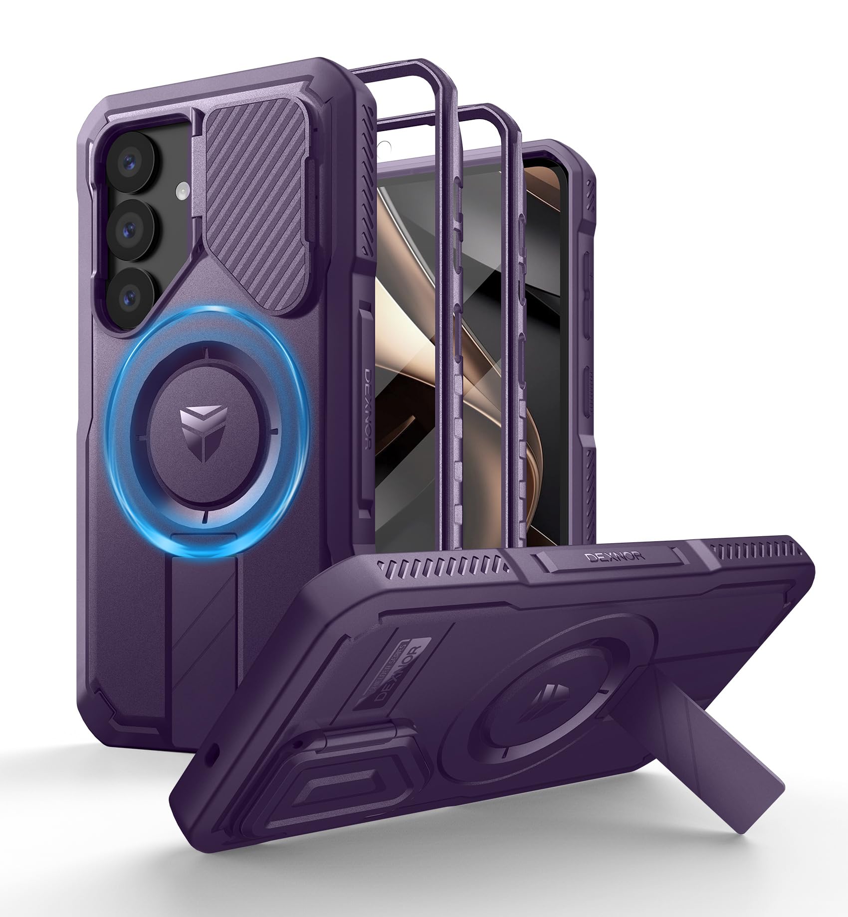 Funda Dexnor Para Samsung Galaxy S25 Con Funda De Cámara, Color Morado - Venta Internacional.