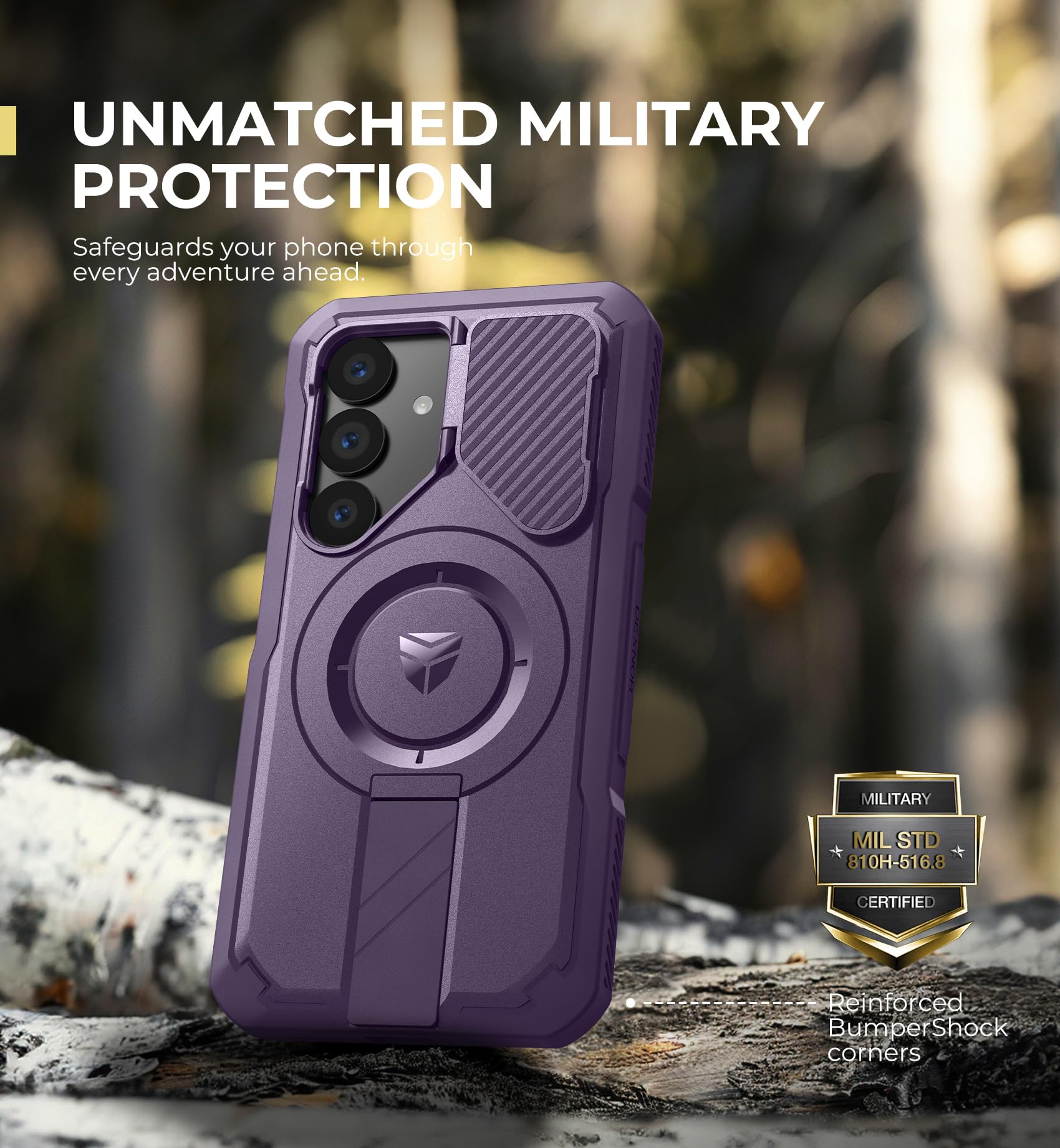 Foto 7 pulgar | Funda Dexnor Para Samsung Galaxy S25 Con Funda De Cámara, Color Morado - Venta Internacional.