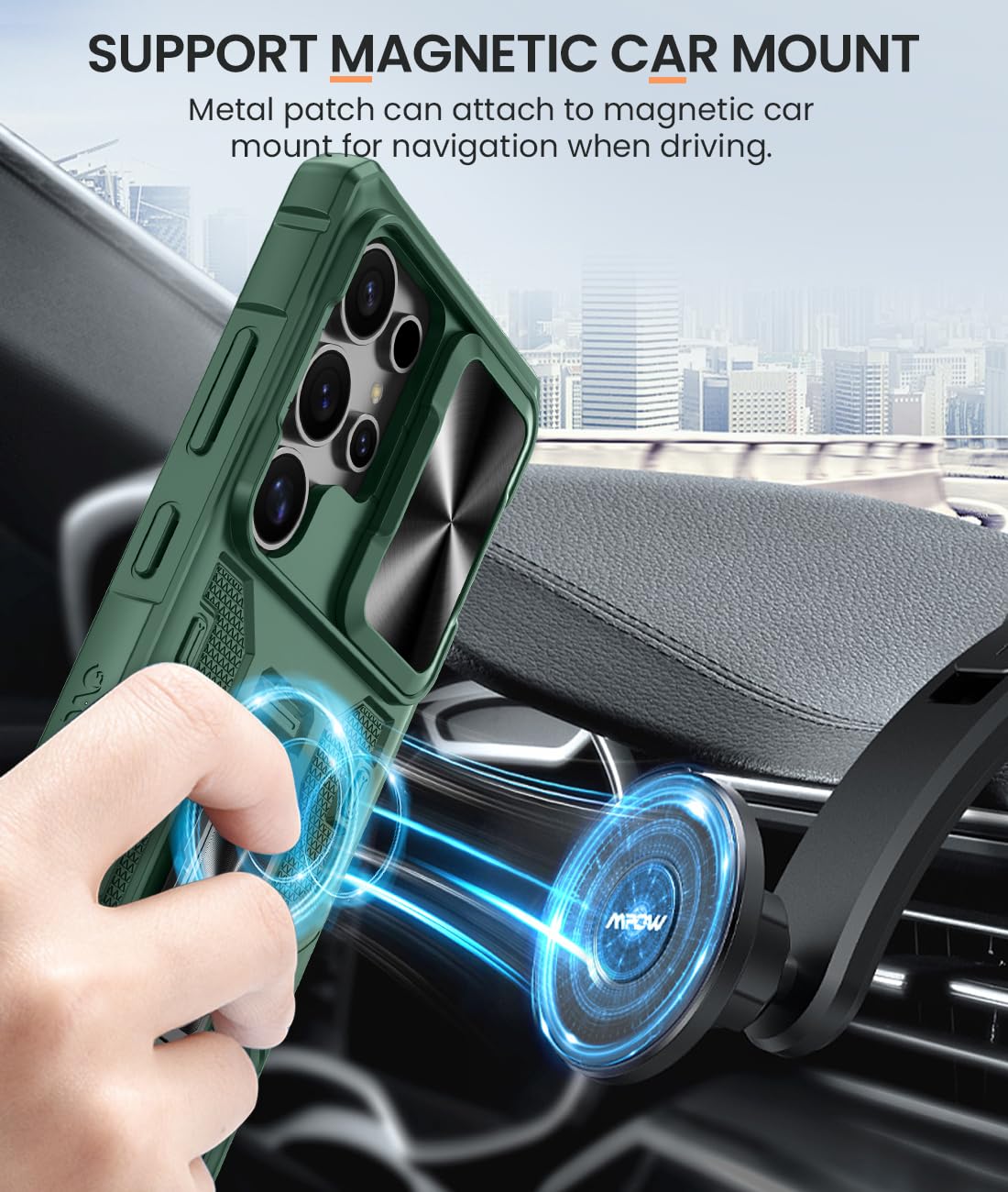 Foto 6 pulgar | Funda Caka Para Samsung Galaxy S25 Ultra Con Clip Para Cinturón, Color Verde Oscuro - Venta Internacional.