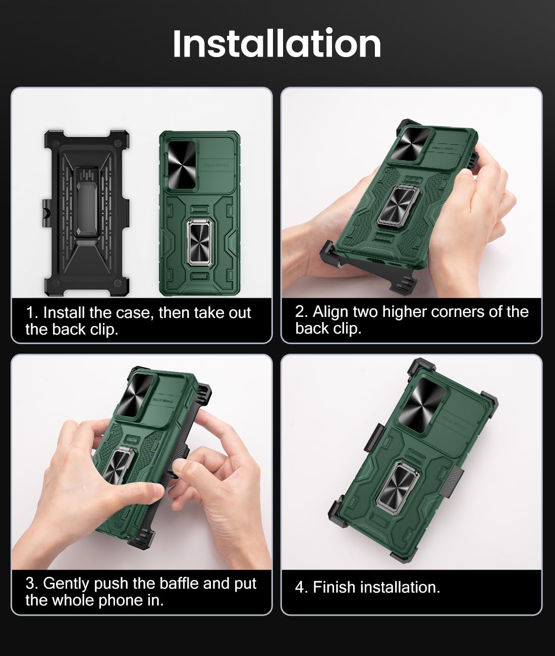 Foto 8 pulgar | Funda Caka Para Samsung Galaxy S25 Ultra Con Clip Para Cinturón, Color Verde Oscuro - Venta Internacional.
