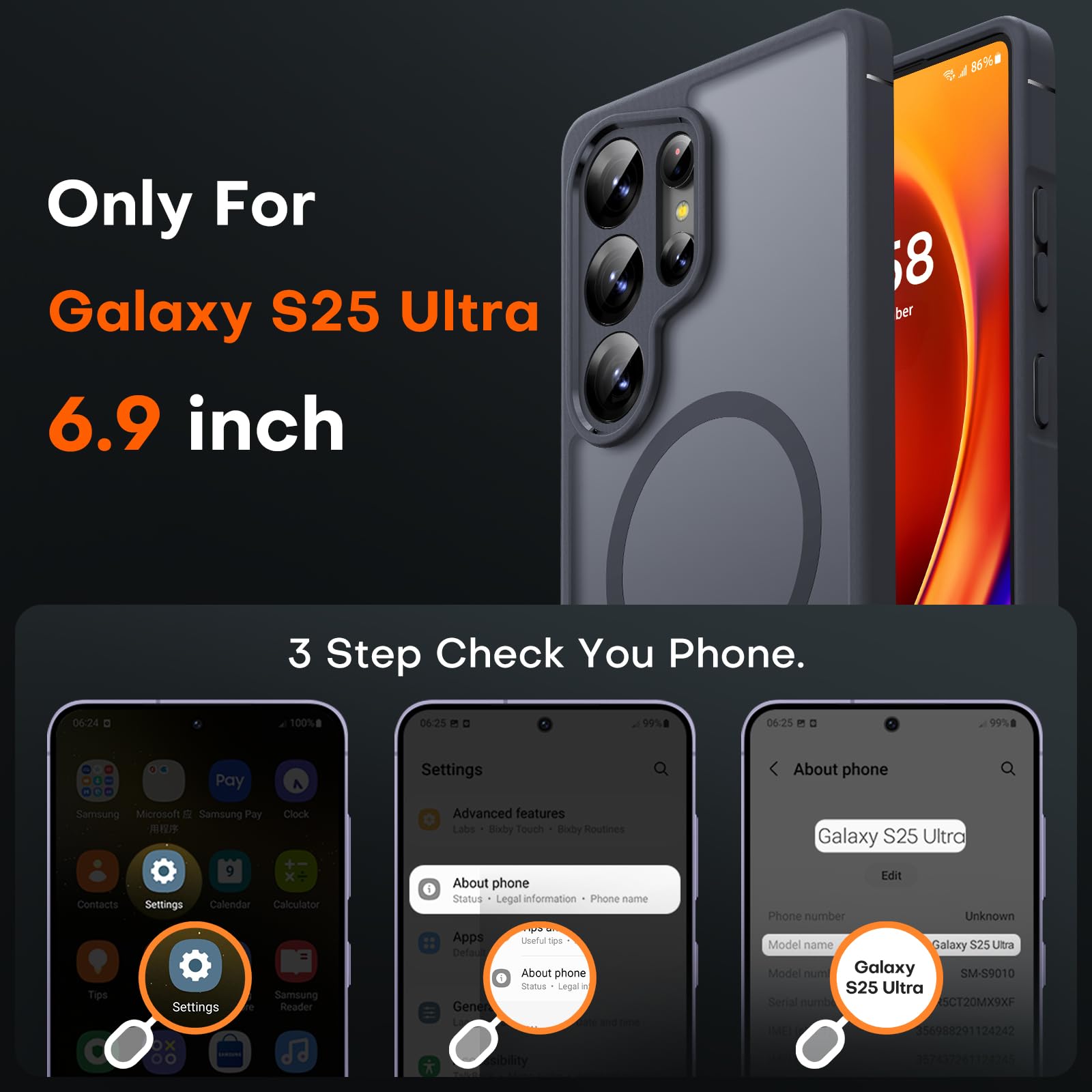 Foto 3 pulgar | Funda Magnética Tocol Para Samsung Galaxy S25 Ultra 6.9'' Negra - Venta Internacional.